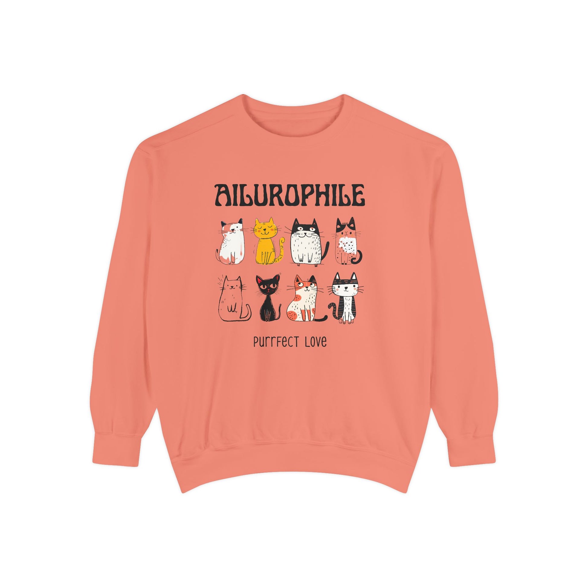Ailurophile Comfort Colors Sweatshirt - Cozy Cat Sweatshirt, Cat Lover Gift, Unisex. - Stellar Threadz Studio