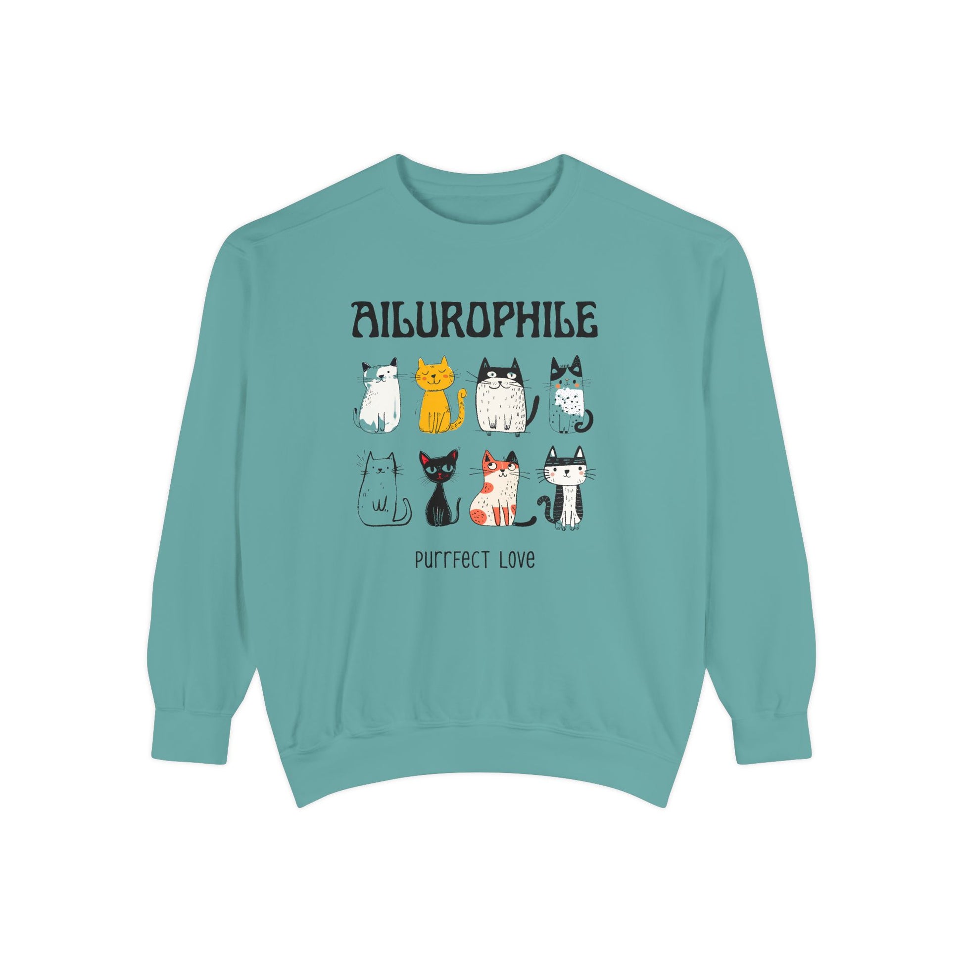 Ailurophile Comfort Colors Sweatshirt - Cozy Cat Sweatshirt, Cat Lover Gift, Unisex. - Stellar Threadz Studio