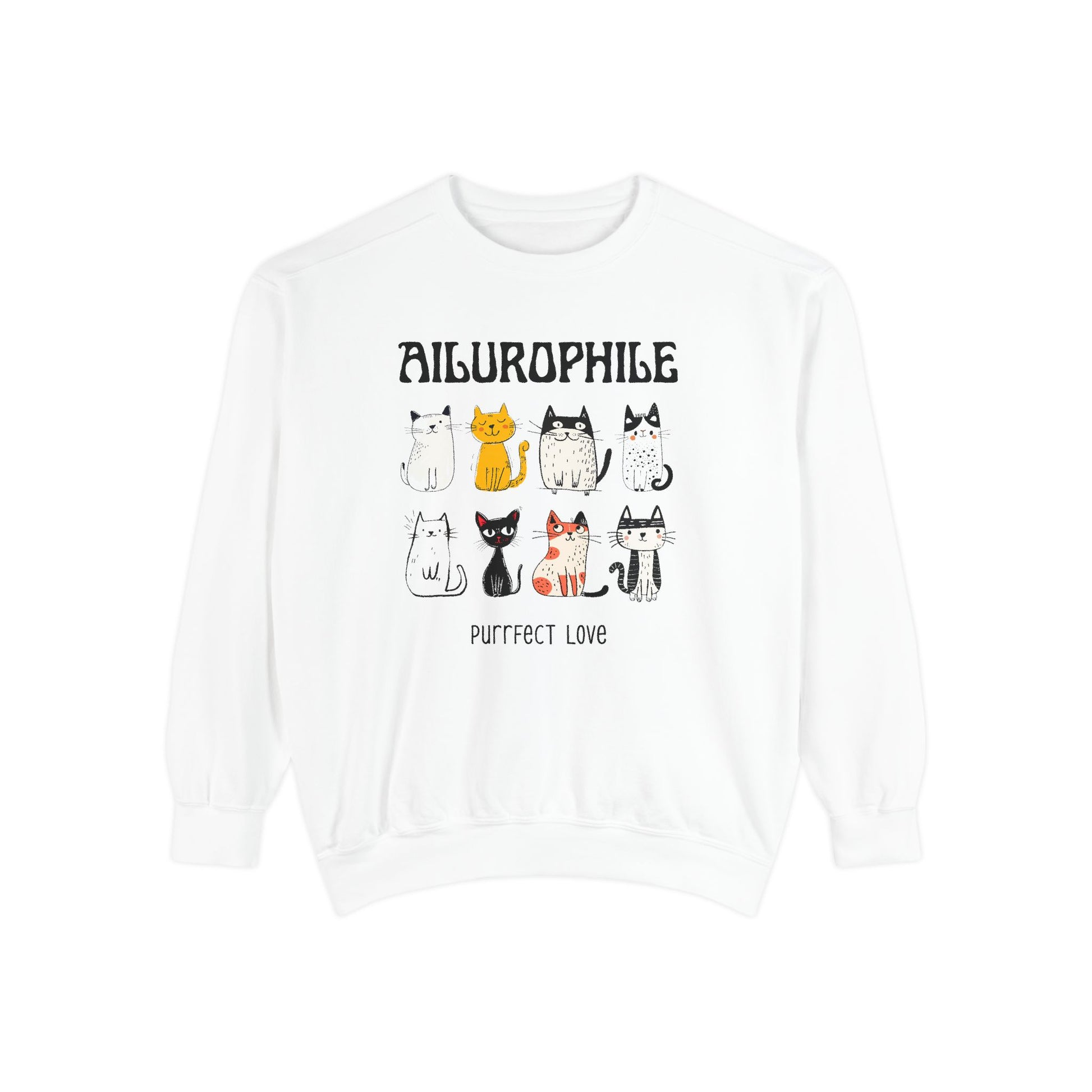 Ailurophile Comfort Colors Sweatshirt - Cozy Cat Sweatshirt, Cat Lover Gift, Unisex. - Stellar Threadz Studio