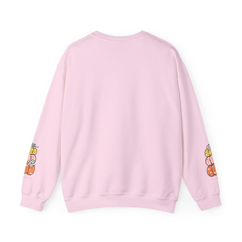 Pumpkin Patch Crewneck Sweatshirt with sleeve design too - Cozy Fall Apparel, Unisex Autumn Sweatshirt, Pumpkin Lovers Gift, Halloween/Thanksgiving Style, [...] - Stellar Threadz Studio