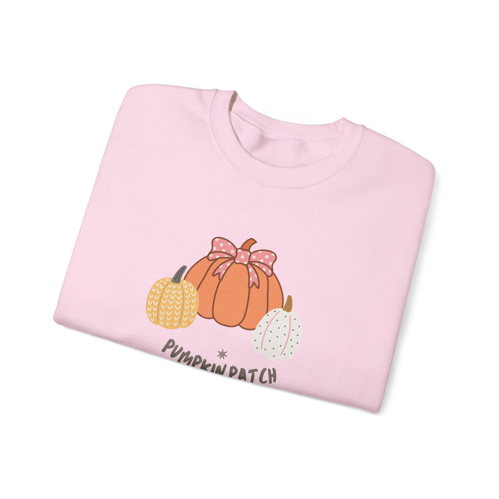 Pumpkin Patch Crewneck Sweatshirt with sleeve design too - Cozy Fall Apparel, Unisex Autumn Sweatshirt, Pumpkin Lovers Gift, Halloween/Thanksgiving Style, [...] - Stellar Threadz Studio