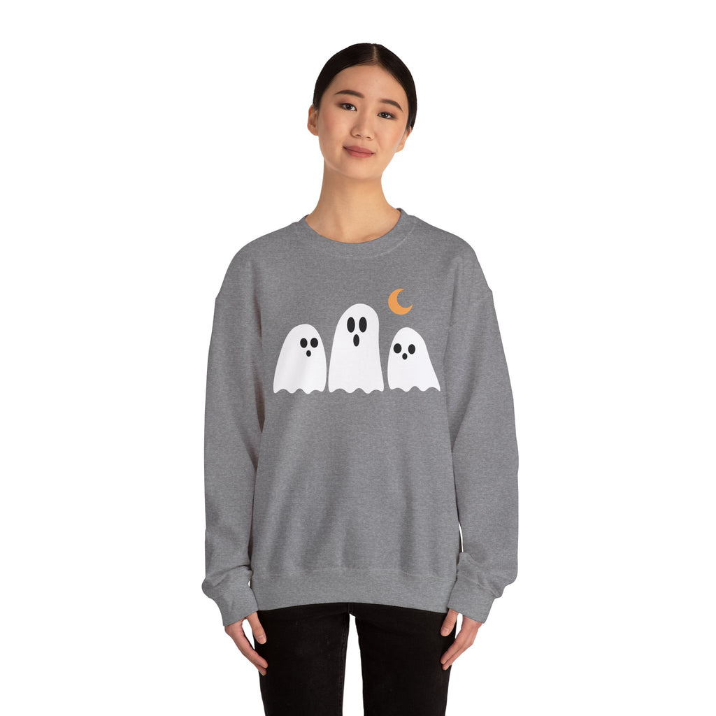 Spooky Ghosts Crewneck Sweatshirt, Cute Halloween Unisex Pullover - Stellar Threadz Studio