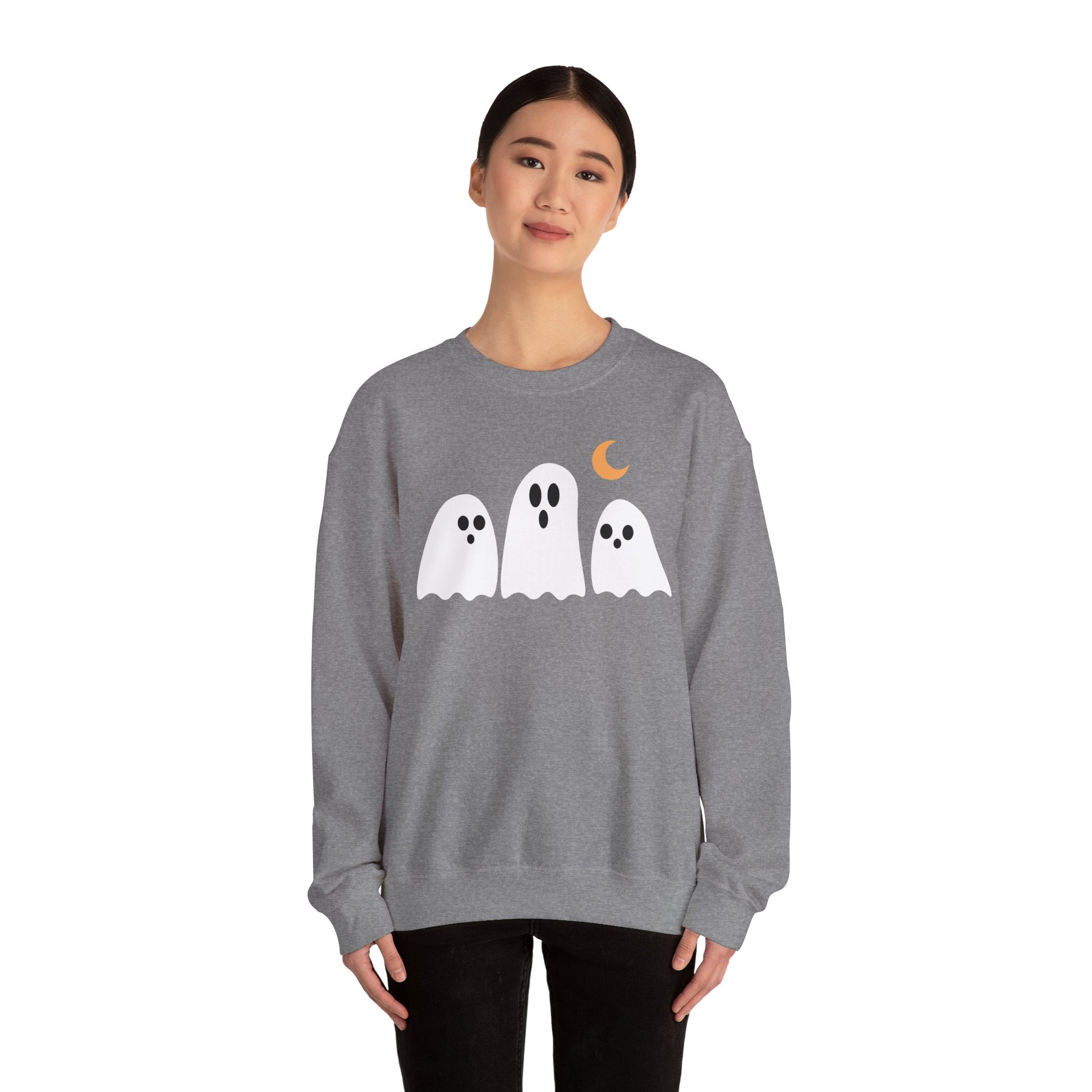 Spooky Ghosts Crewneck Sweatshirt, Cute Halloween Unisex Pullover - Stellar Threadz Studio
