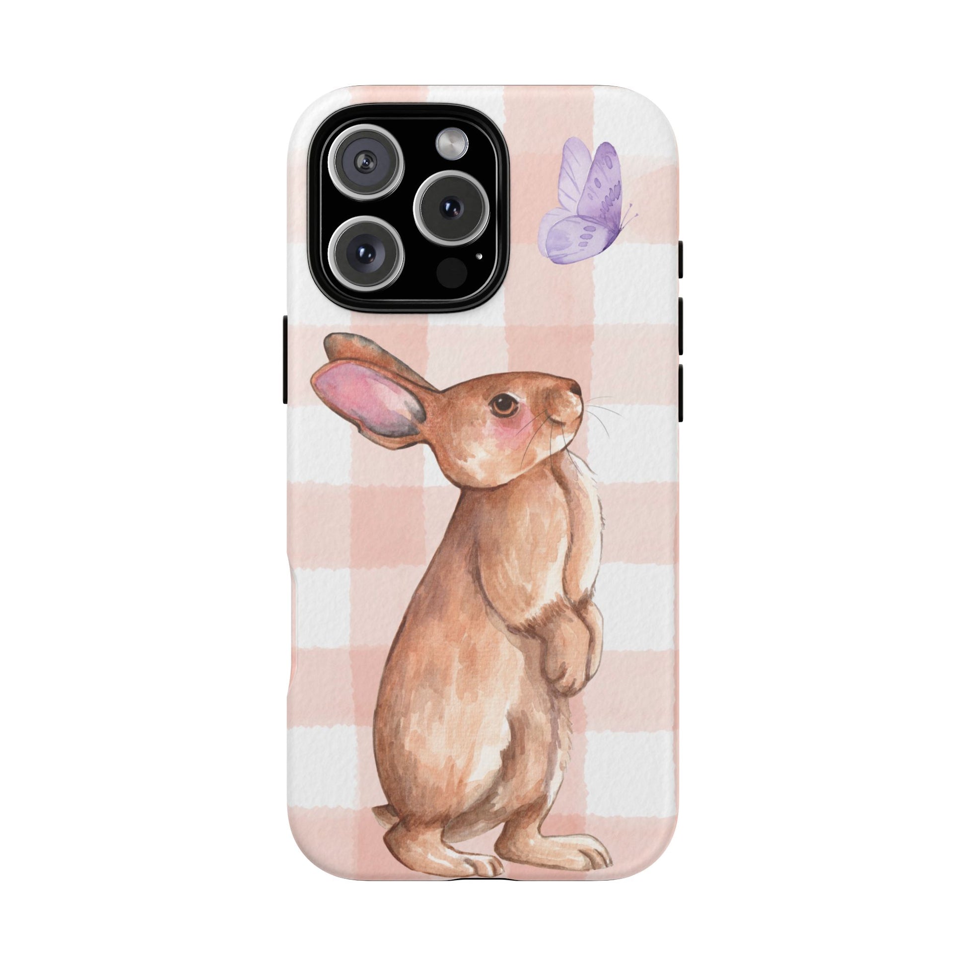 Cute Bunny Rabbit Phone Case, Tough Cases, Bunny Artwork, Springtime Gift, Floral Design, Phone Accessories, Nature Lover's Style - Stellar Threadz Studio