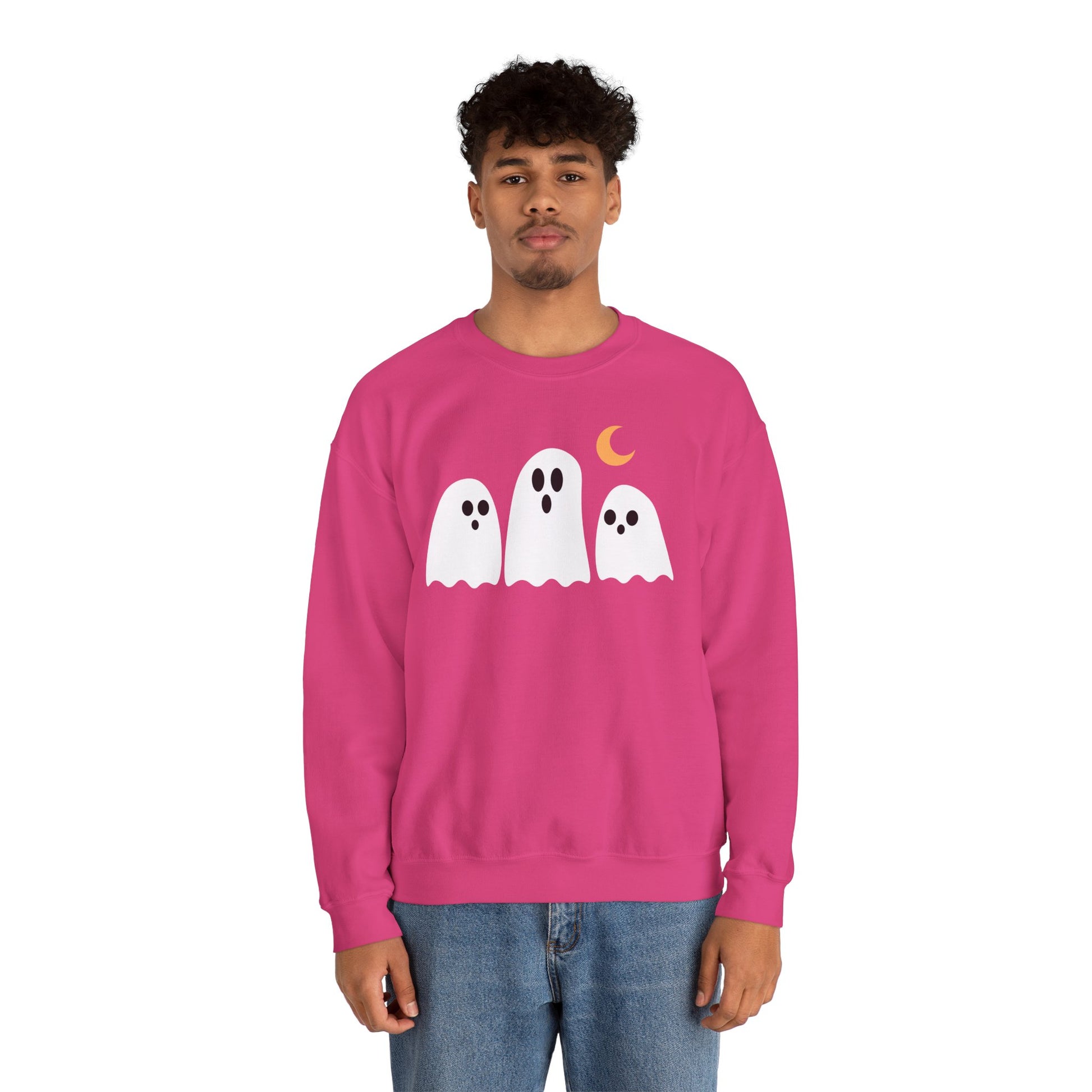 Spooky Ghosts Crewneck Sweatshirt, Cute Halloween Unisex Pullover - Stellar Threadz Studio