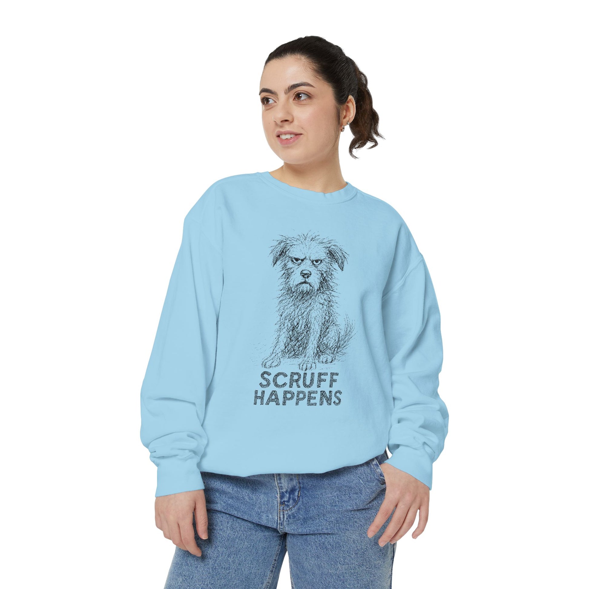 Unisex Dog Lover Sweatshirt, Cute Dog Sweatshirt, Scruff Happens Apparel, Pet Owner Gift, Cozy Casual Wear - Stellar Threadz Studio