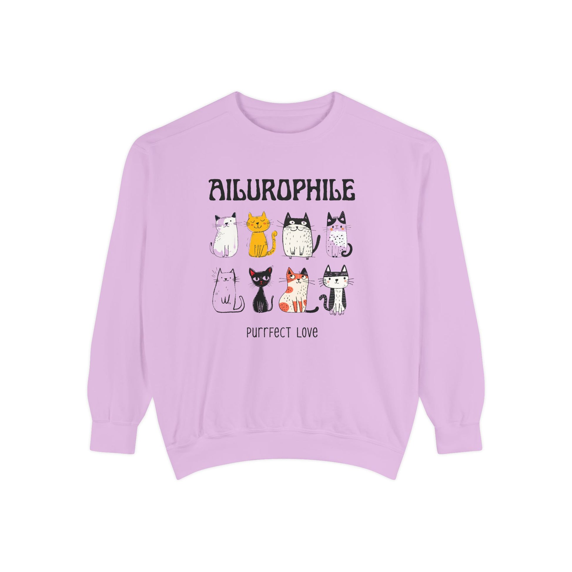 Ailurophile Comfort Colors Sweatshirt - Cozy Cat Sweatshirt, Cat Lover Gift, Unisex. - Stellar Threadz Studio