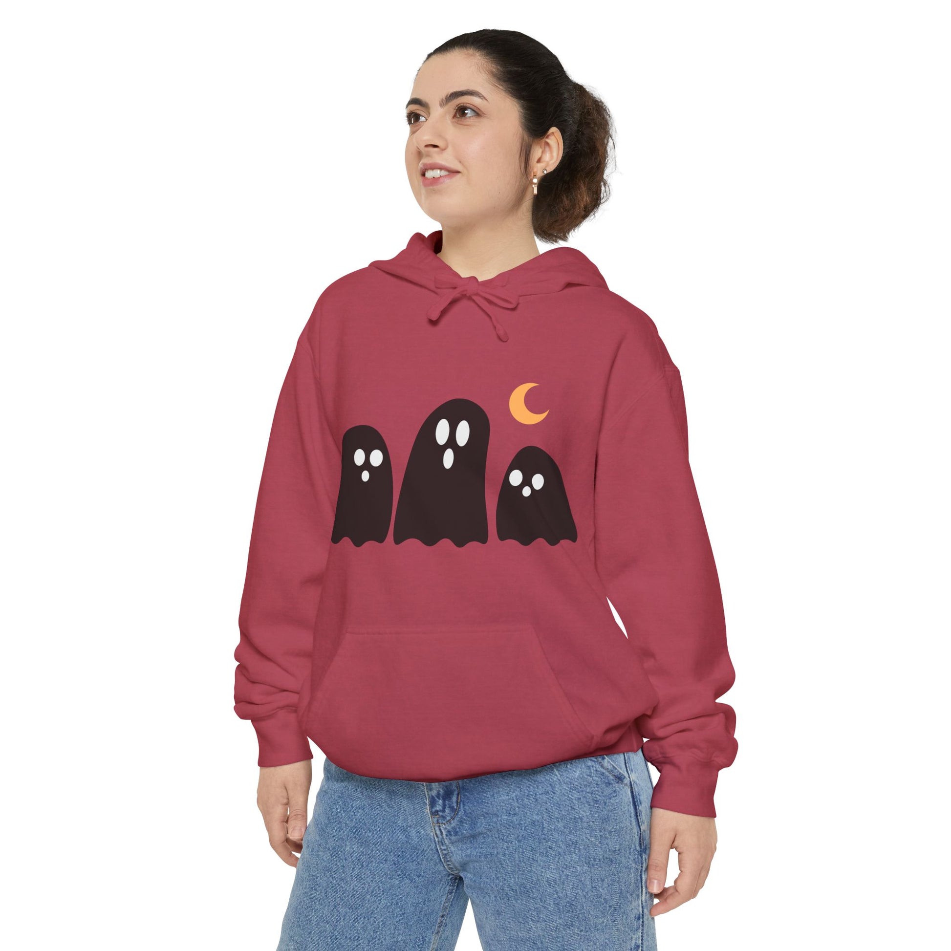 Cute Ghost Graphic Hoodie - Perfect for Halloween, Cozy Layer, Unisex Sweatshirt, Gift for Ghost Lovers, Fall Fashion, Comfort Colors - Stellar Threadz Studio