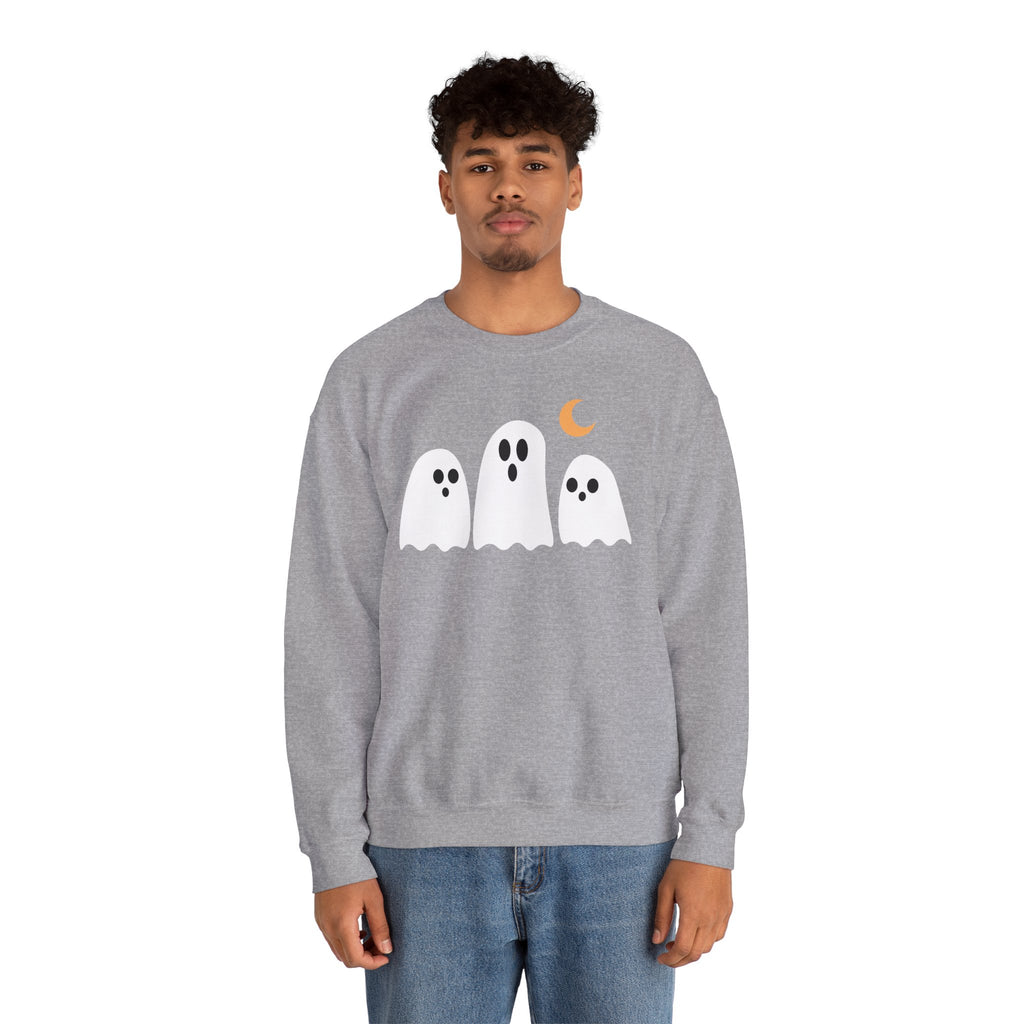 Spooky Ghosts Crewneck Sweatshirt, Cute Halloween Unisex Pullover - Stellar Threadz Studio