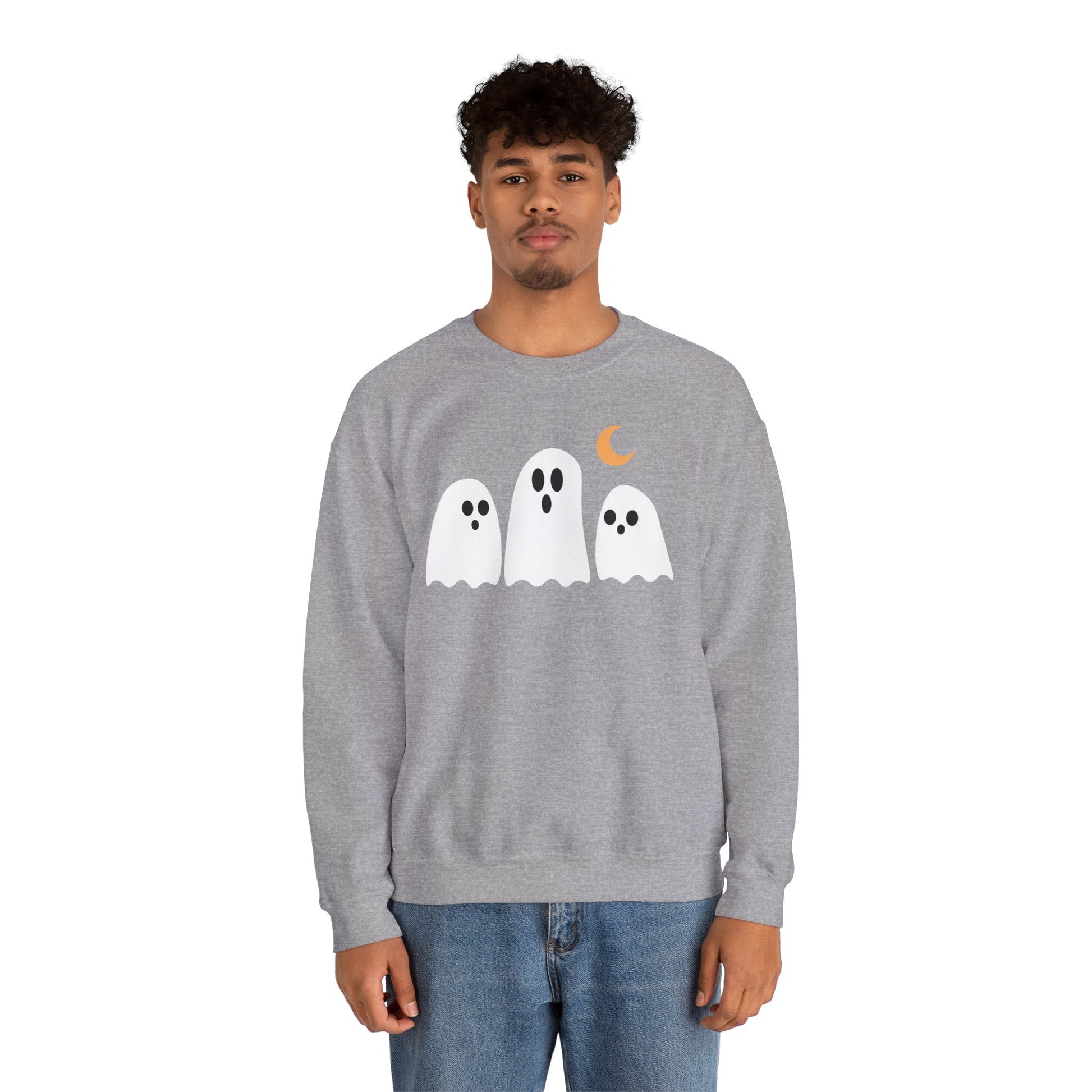 Spooky Ghosts Crewneck Sweatshirt, Cute Halloween Unisex Pullover - Stellar Threadz Studio