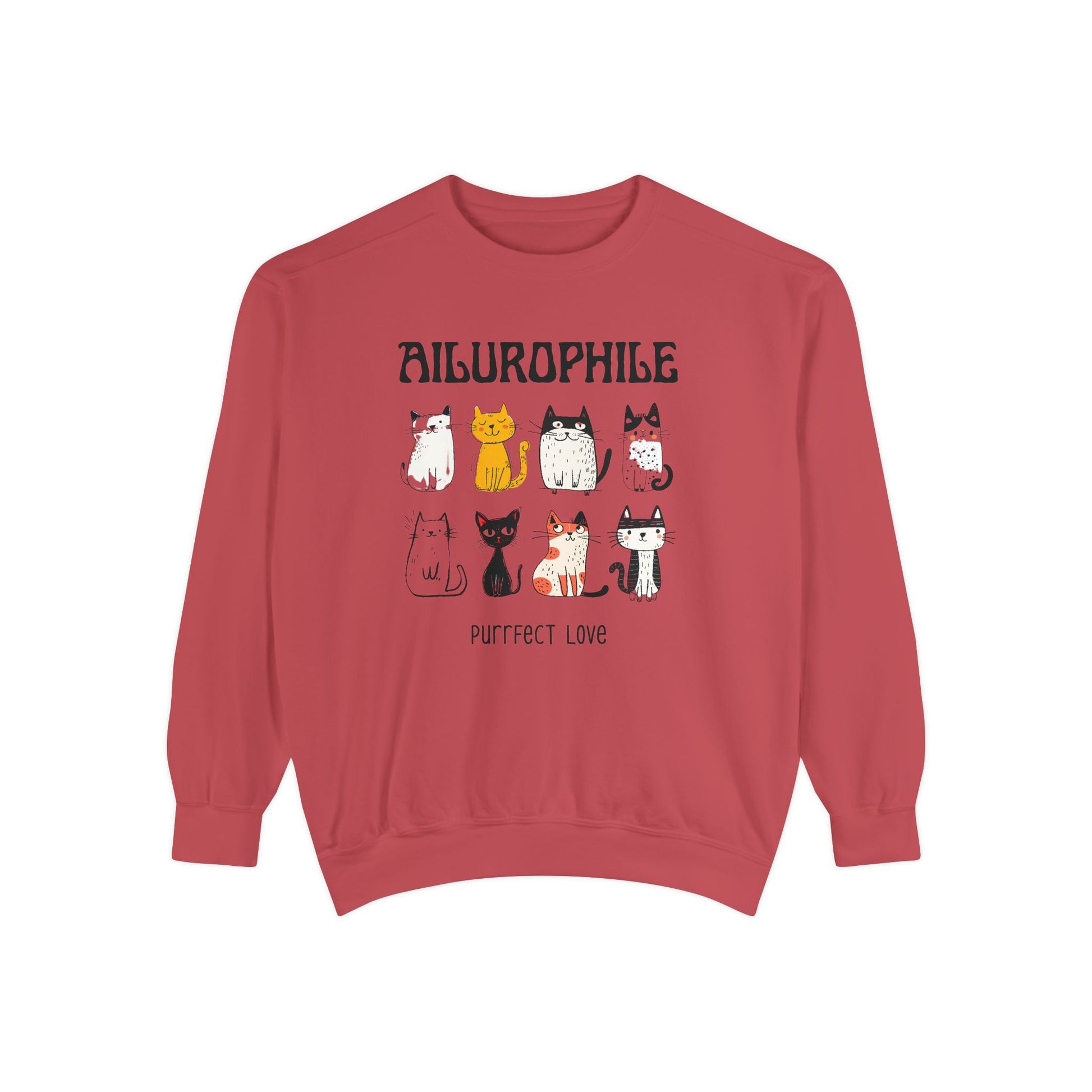 Ailurophile Comfort Colors Sweatshirt - Cozy Cat Sweatshirt, Cat Lover Gift, Unisex. - Stellar Threadz Studio