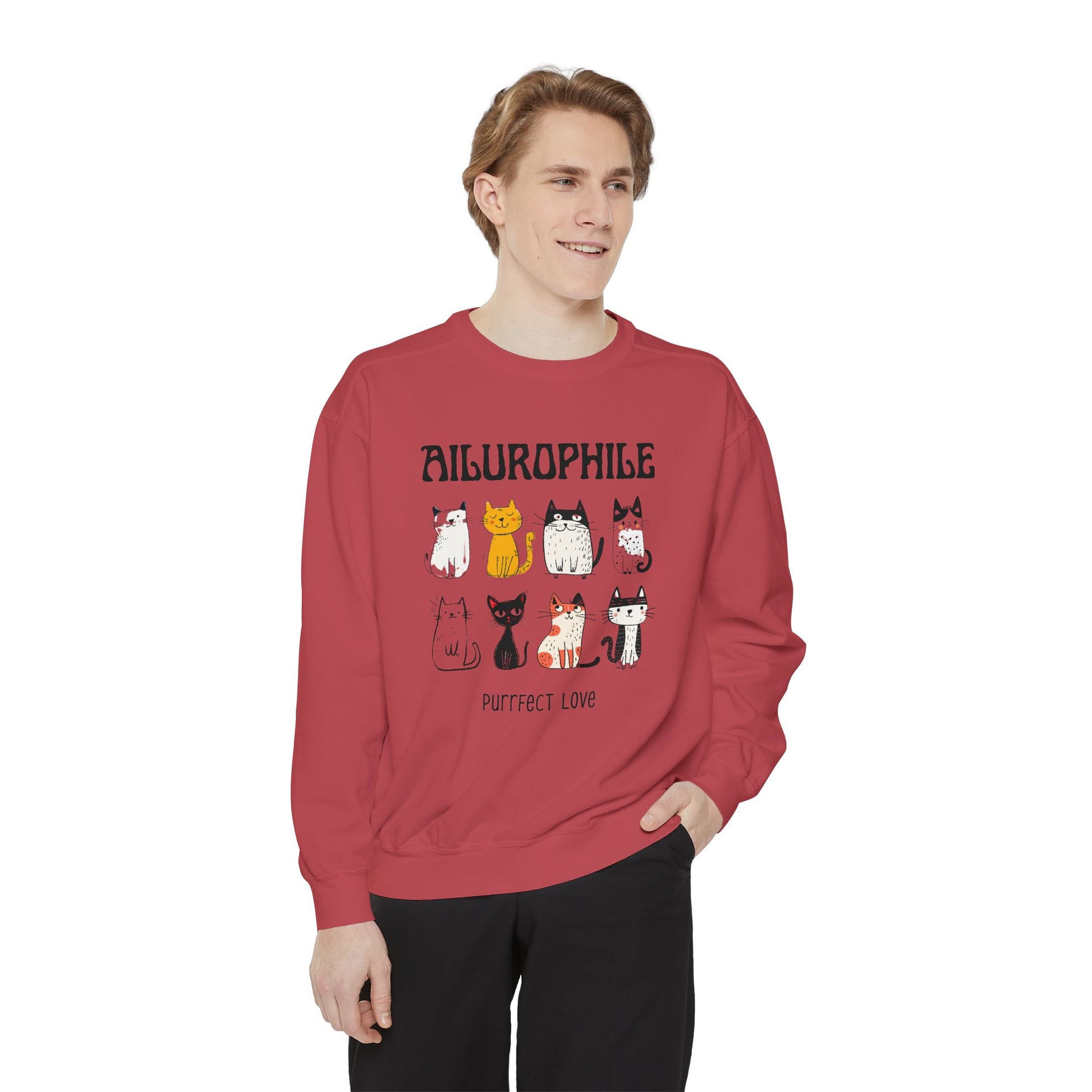 Ailurophile Comfort Colors Sweatshirt - Cozy Cat Sweatshirt, Cat Lover Gift, Unisex. - Stellar Threadz Studio