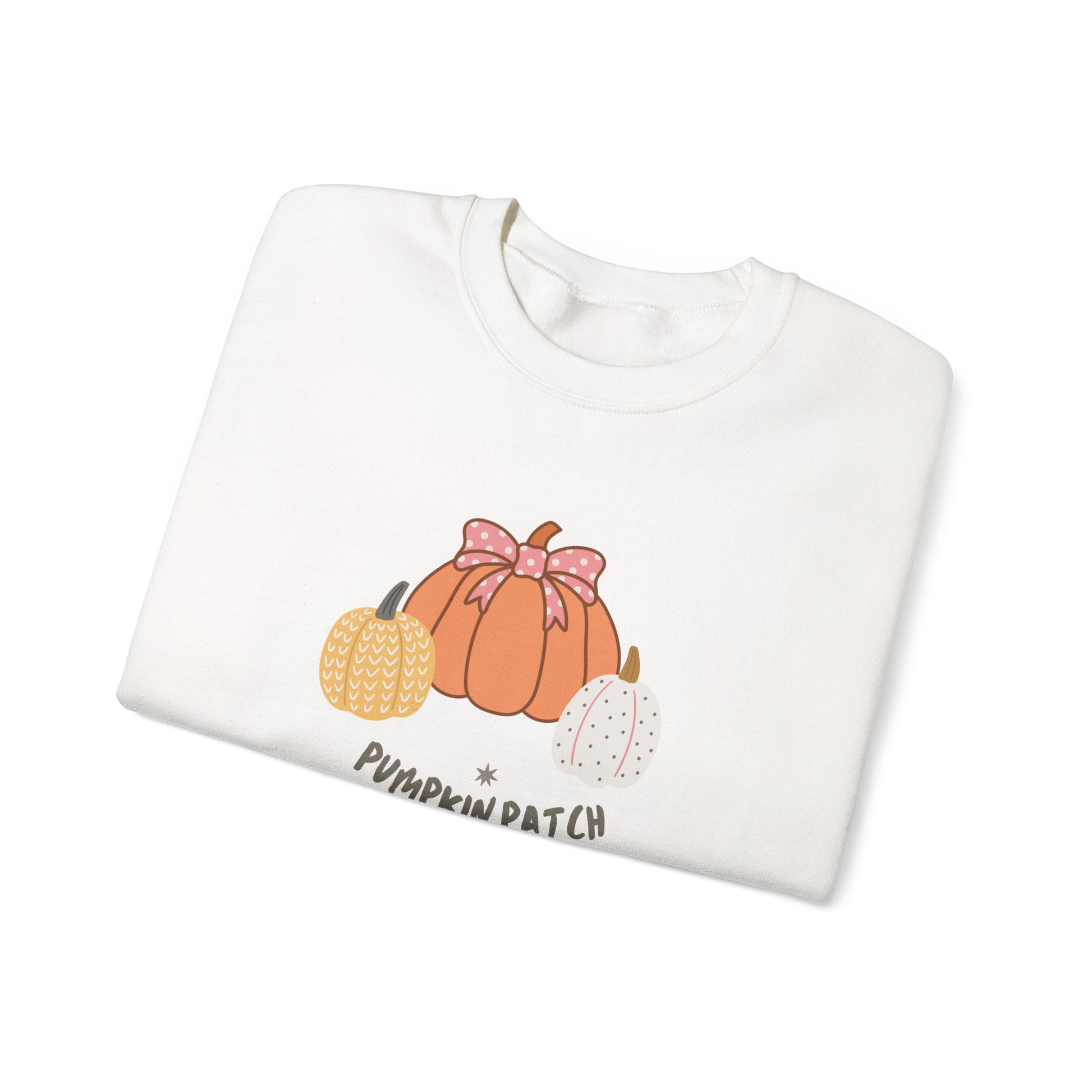 Pumpkin Patch Crewneck Sweatshirt with sleeve design too - Cozy Fall Apparel, Unisex Autumn Sweatshirt, Pumpkin Lovers Gift, Halloween/Thanksgiving Style, [...] - Stellar Threadz Studio