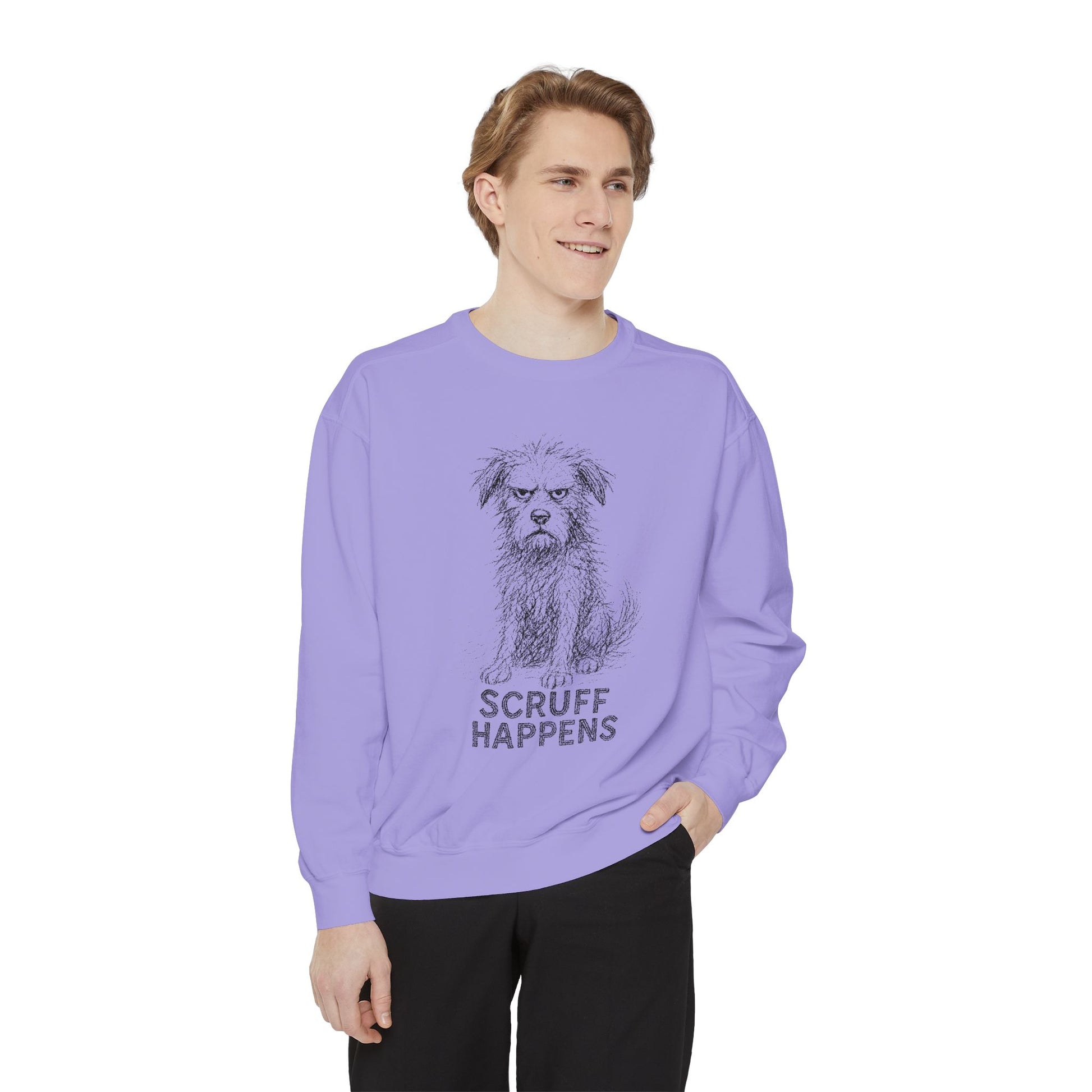Unisex Dog Lover Sweatshirt, Cute Dog Sweatshirt, Scruff Happens Apparel, Pet Owner Gift, Cozy Casual Wear - Stellar Threadz Studio