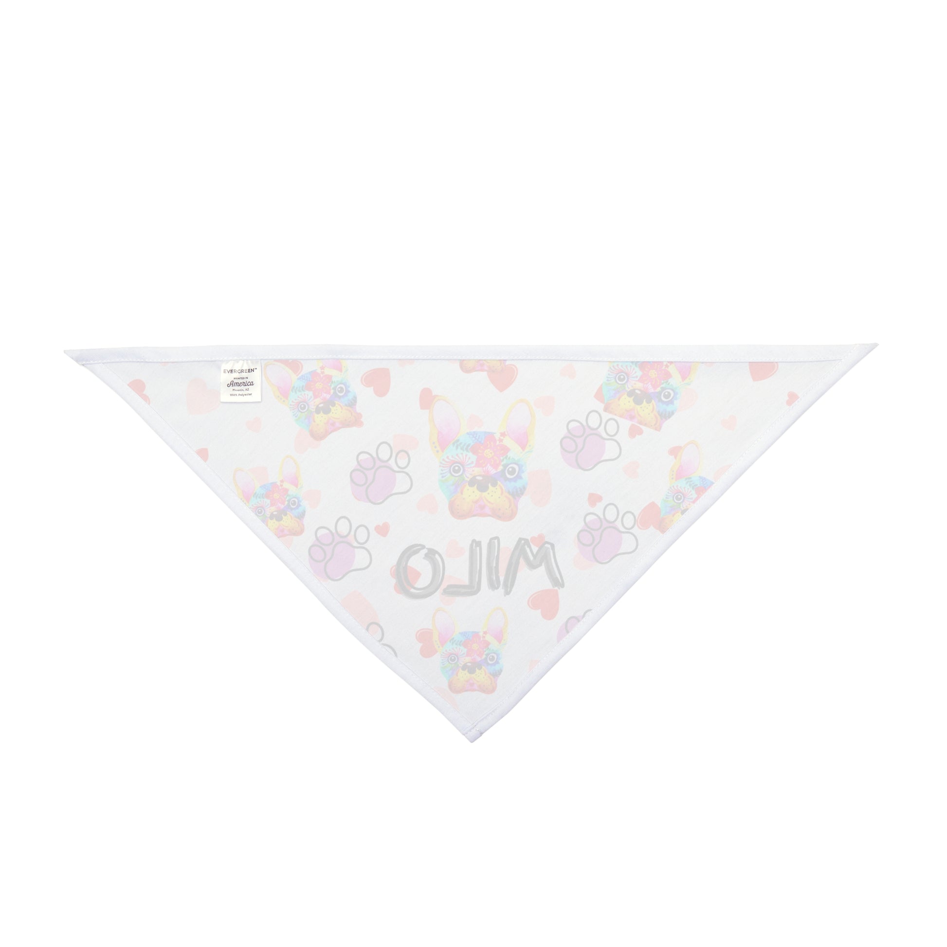 Custom Pet Bandana - Colorful Heart Pattern Dog Scarf with Personalization - Stellar Threadz Studio
