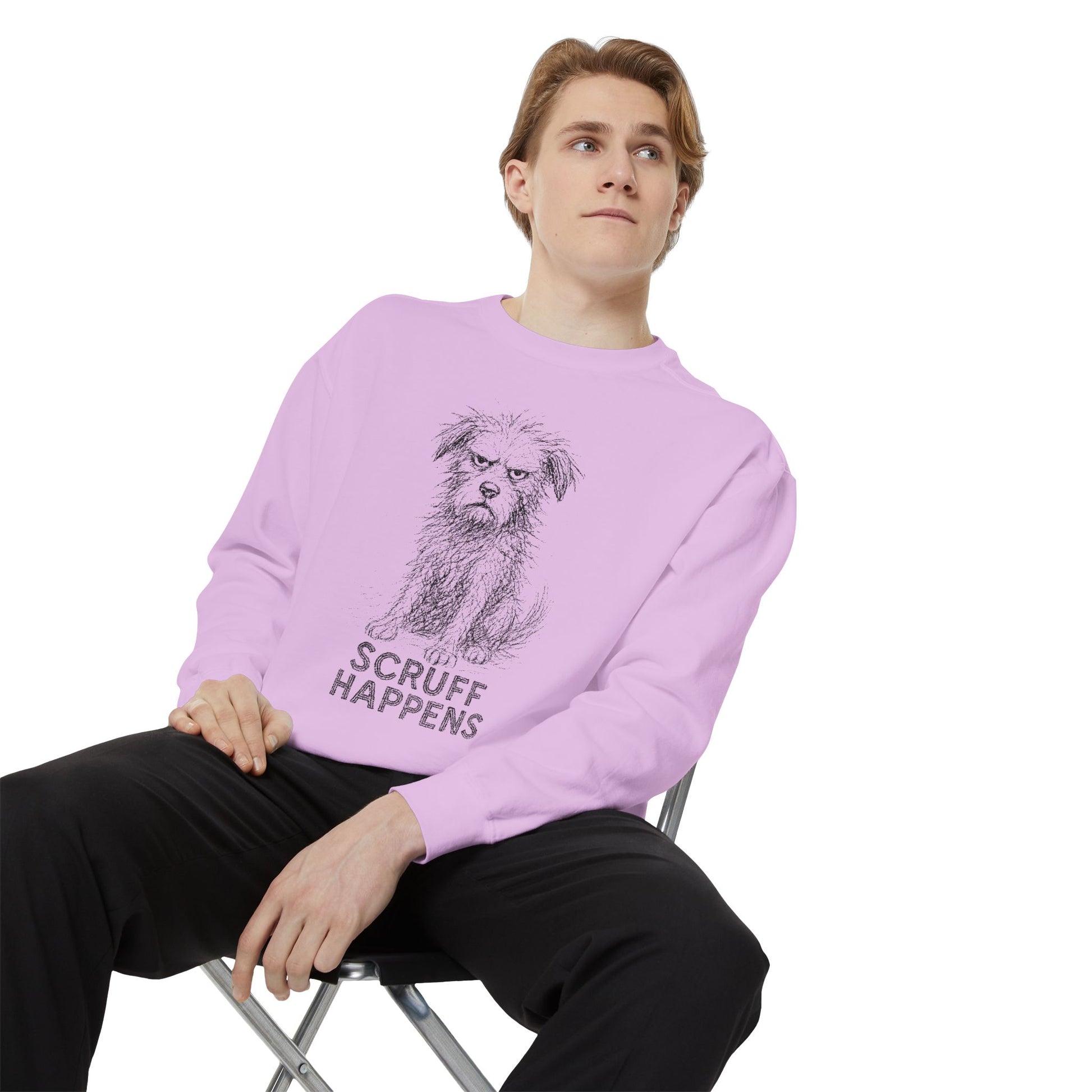 Unisex Dog Lover Sweatshirt, Cute Dog Sweatshirt, Scruff Happens Apparel, Pet Owner Gift, Cozy Casual Wear - Stellar Threadz Studio