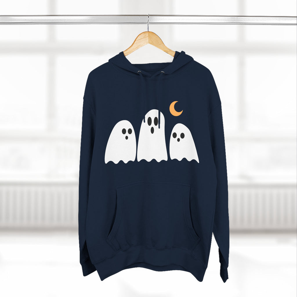 Cozy Fleece Hoodie, Cute Halloween Ghost Sweatshirt, Soft Casual Wear, Fall Outfit, Gift for Friends - Stellar Threadz Studio