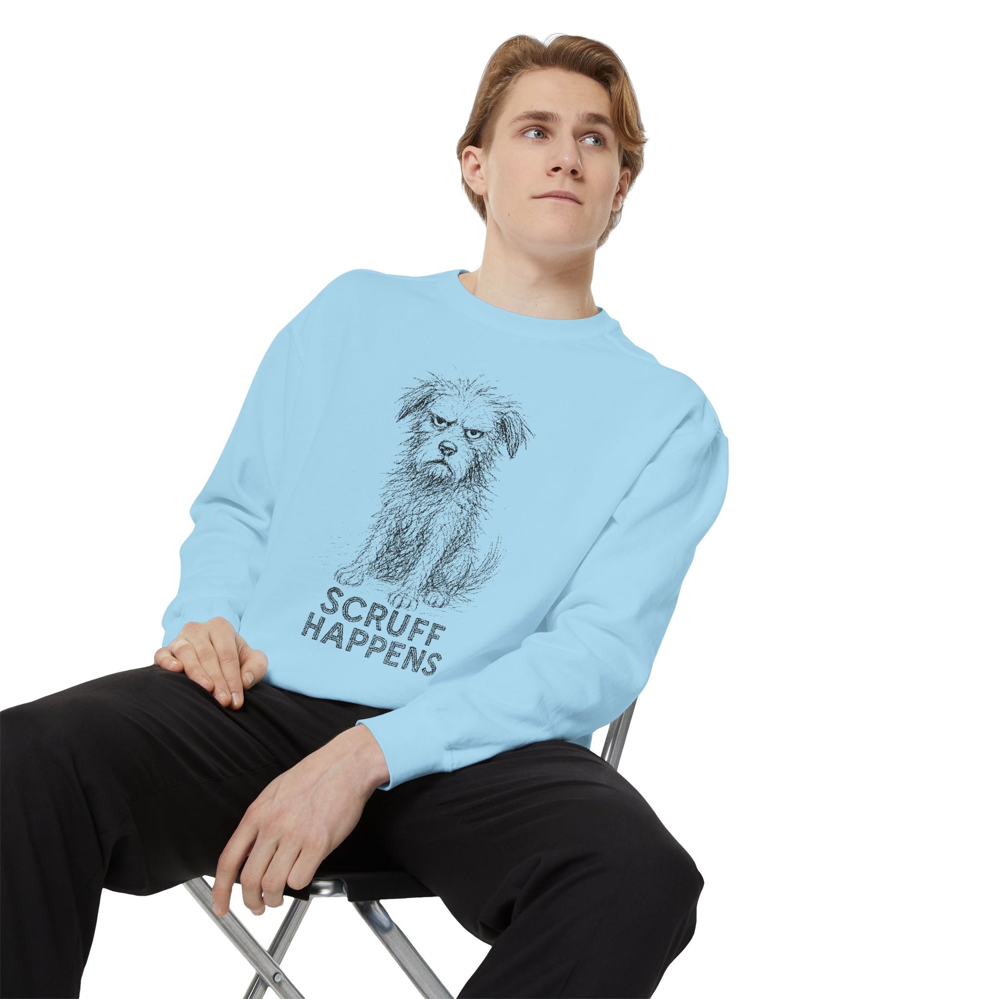 Unisex Dog Lover Sweatshirt, Cute Dog Sweatshirt, Scruff Happens Apparel, Pet Owner Gift, Cozy Casual Wear - Stellar Threadz Studio