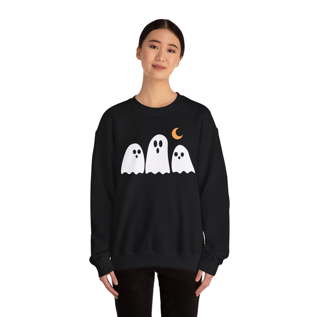 Spooky Ghosts Crewneck Sweatshirt, Cute Halloween Unisex Pullover - Stellar Threadz Studio