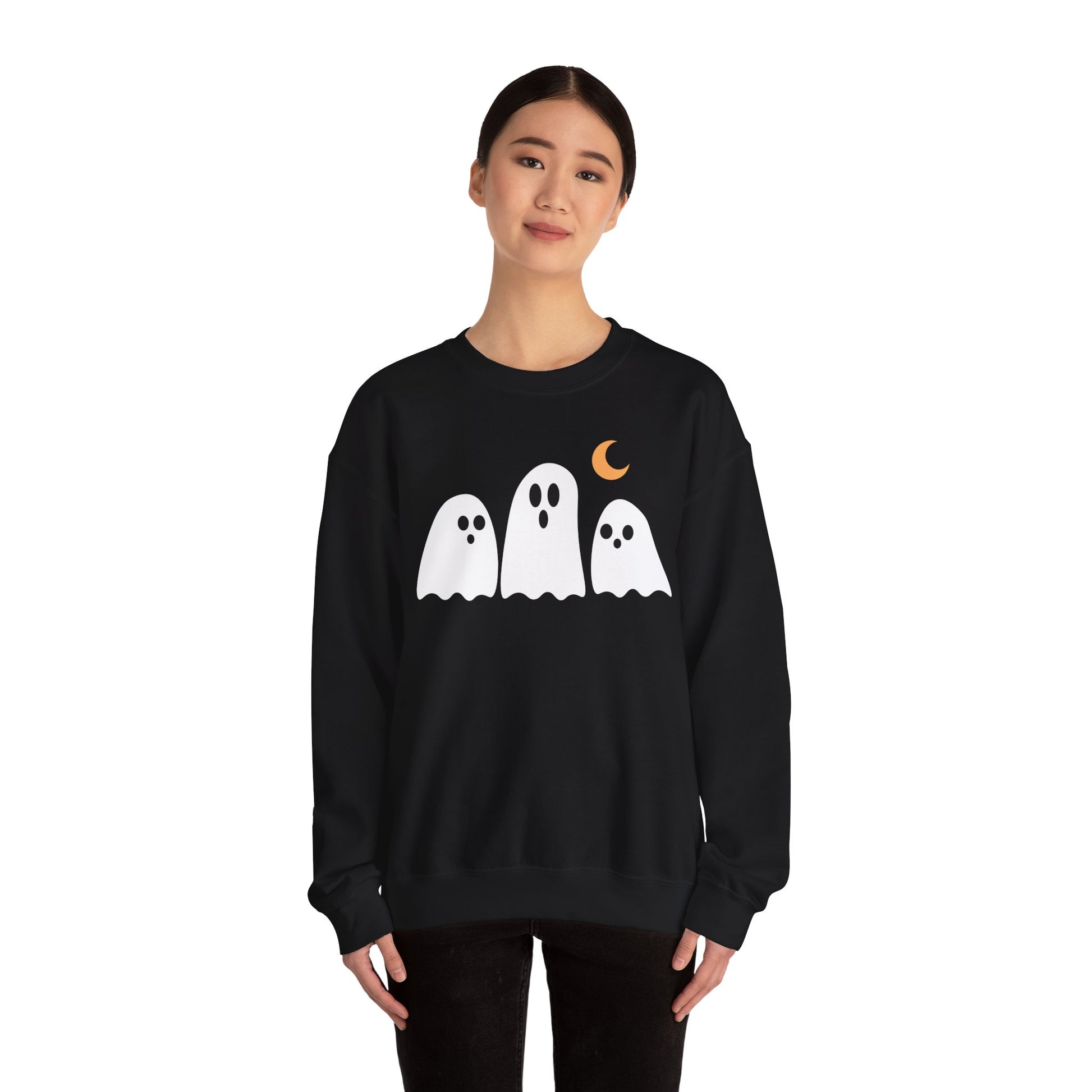 Spooky Ghosts Crewneck Sweatshirt, Cute Halloween Unisex Pullover - Stellar Threadz Studio