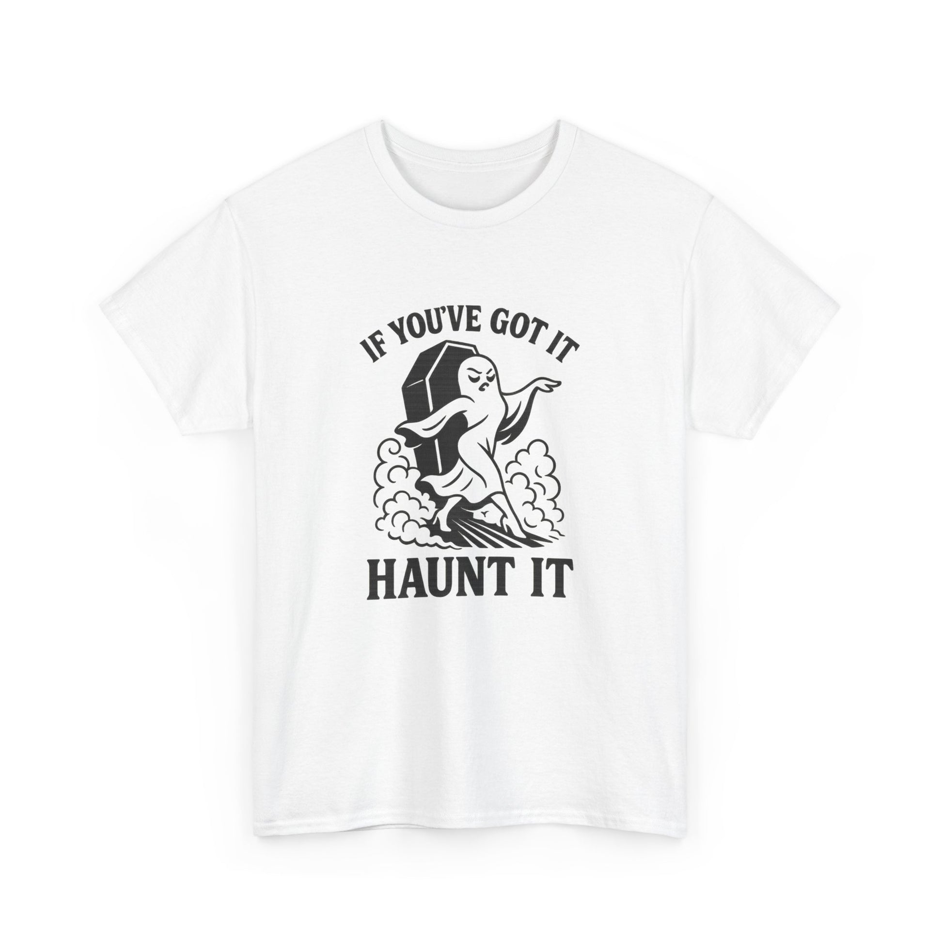 Unisex Haunt It Tee, Funny Ghost T-Shirt, Halloween Apparel, Casual Wear, Gift for Spooky Season, Unisex Cotton Shirt - Stellar Threadz Studio