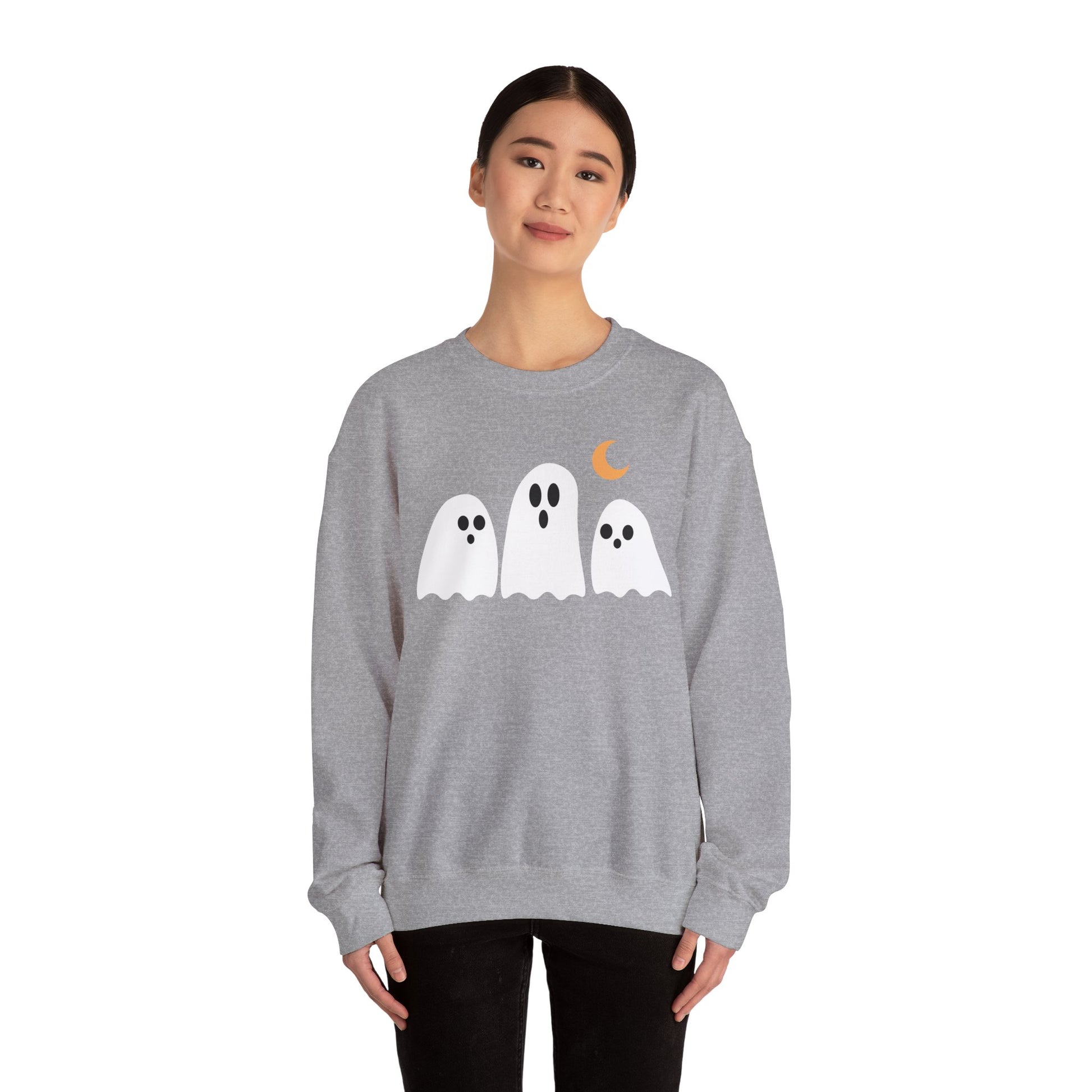 Spooky Ghosts Crewneck Sweatshirt, Cute Halloween Unisex Pullover - Stellar Threadz Studio