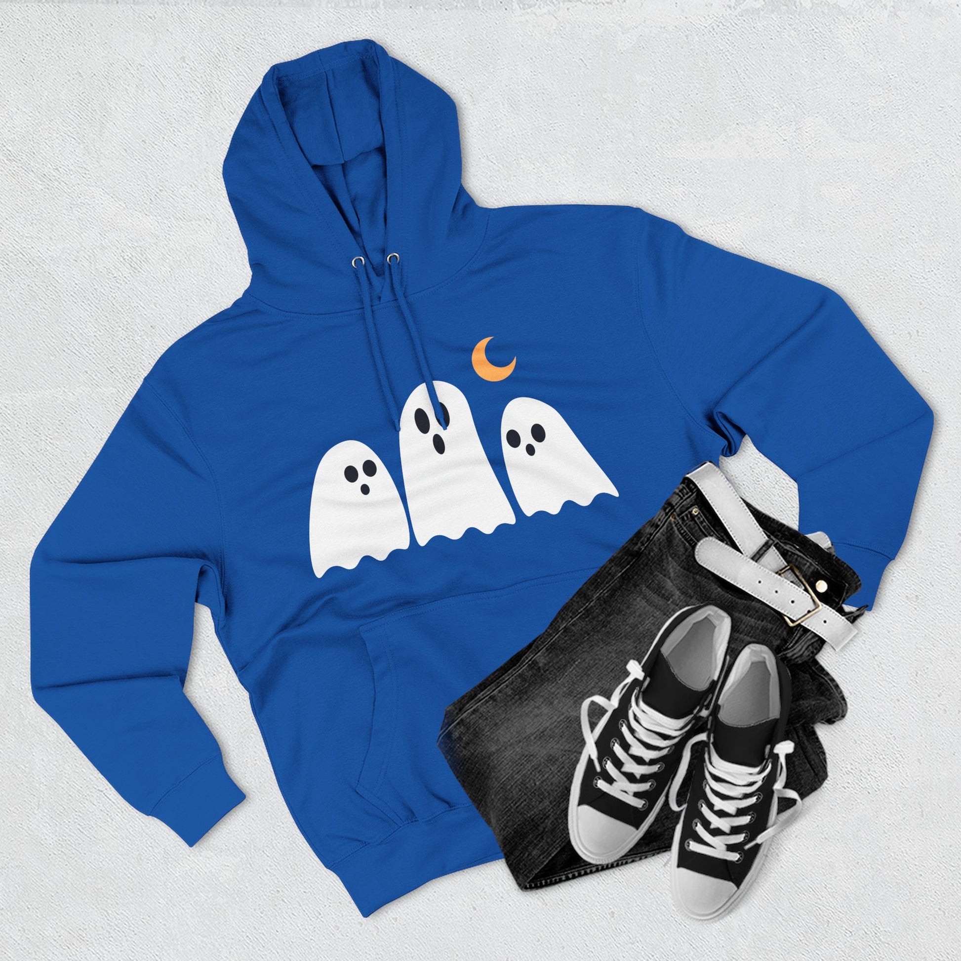 Cozy Fleece Hoodie, Cute Halloween Ghost Sweatshirt, Soft Casual Wear, Fall Outfit, Gift for Friends - Stellar Threadz Studio