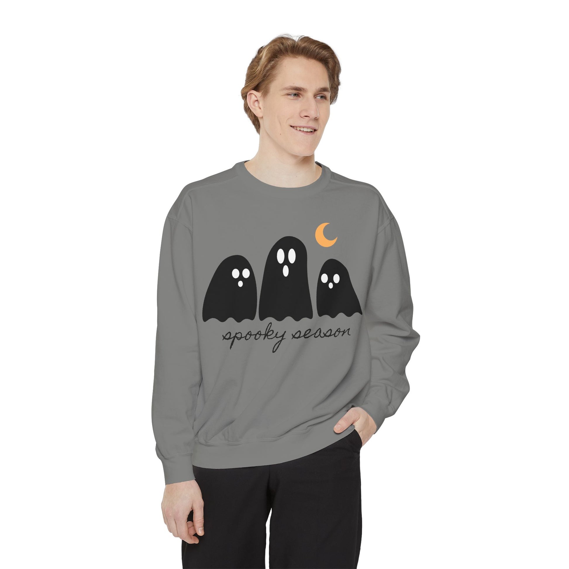 Spooky Season Sweatshirt - Comfort Colors Fall Apparel, Halloween Gift, Casual Layer, Unisex Decor, Ghost Theme, Comfort Colors - Stellar Threadz Studio