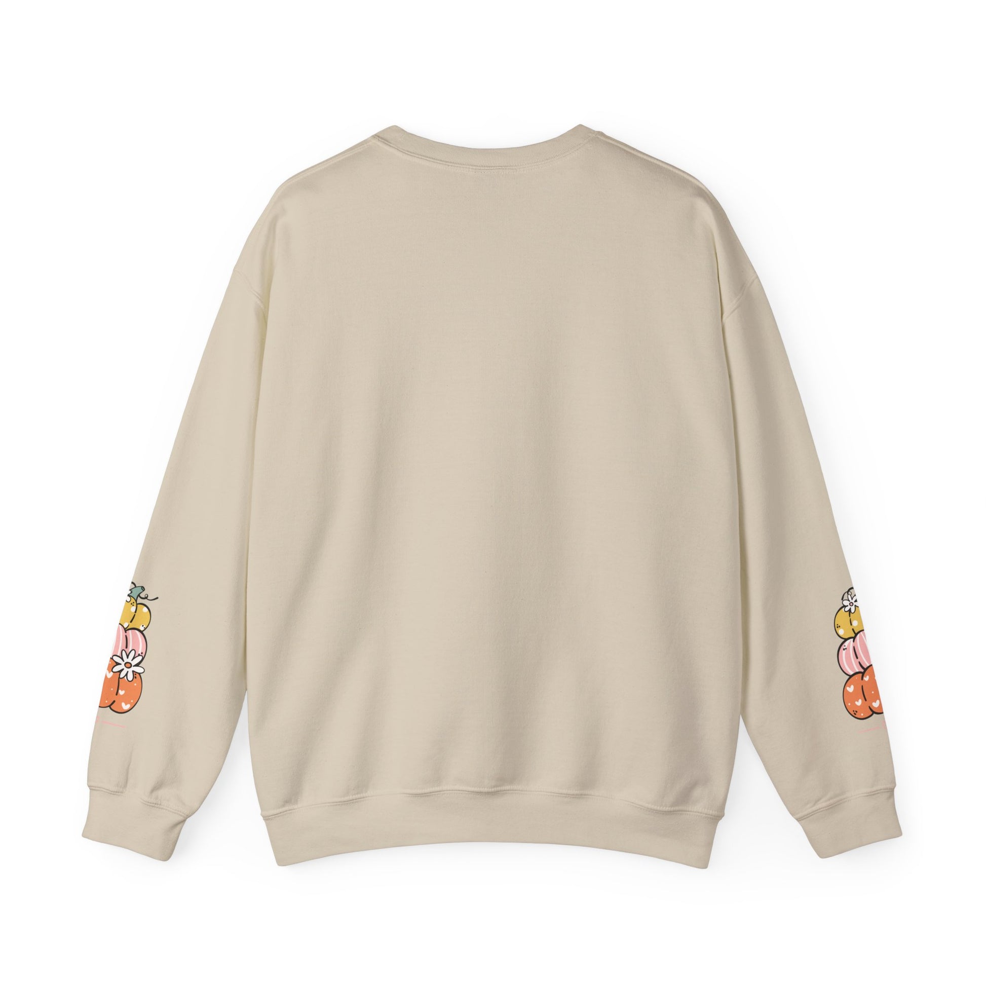 Pumpkin Patch Crewneck Sweatshirt with sleeve design too - Cozy Fall Apparel, Unisex Autumn Sweatshirt, Pumpkin Lovers Gift, Halloween/Thanksgiving Style, [...] - Stellar Threadz Studio