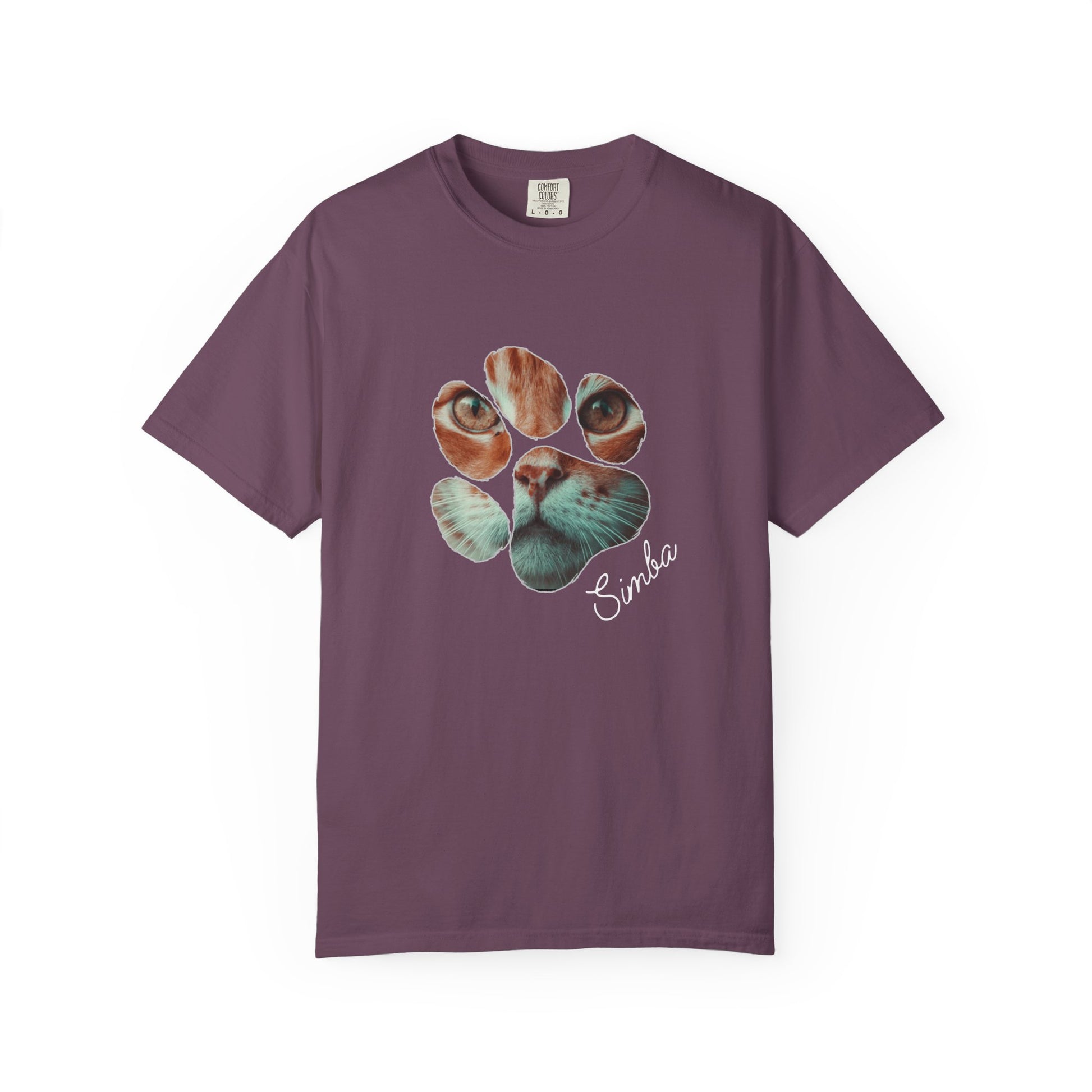 Simba Cat Themed Unisex T-shirt, Garment-Dyed, Pet Lover Gift, Cat Mom Tee, Birthday Shirt, Animal Lover Apparel - Stellar Threadz Studio