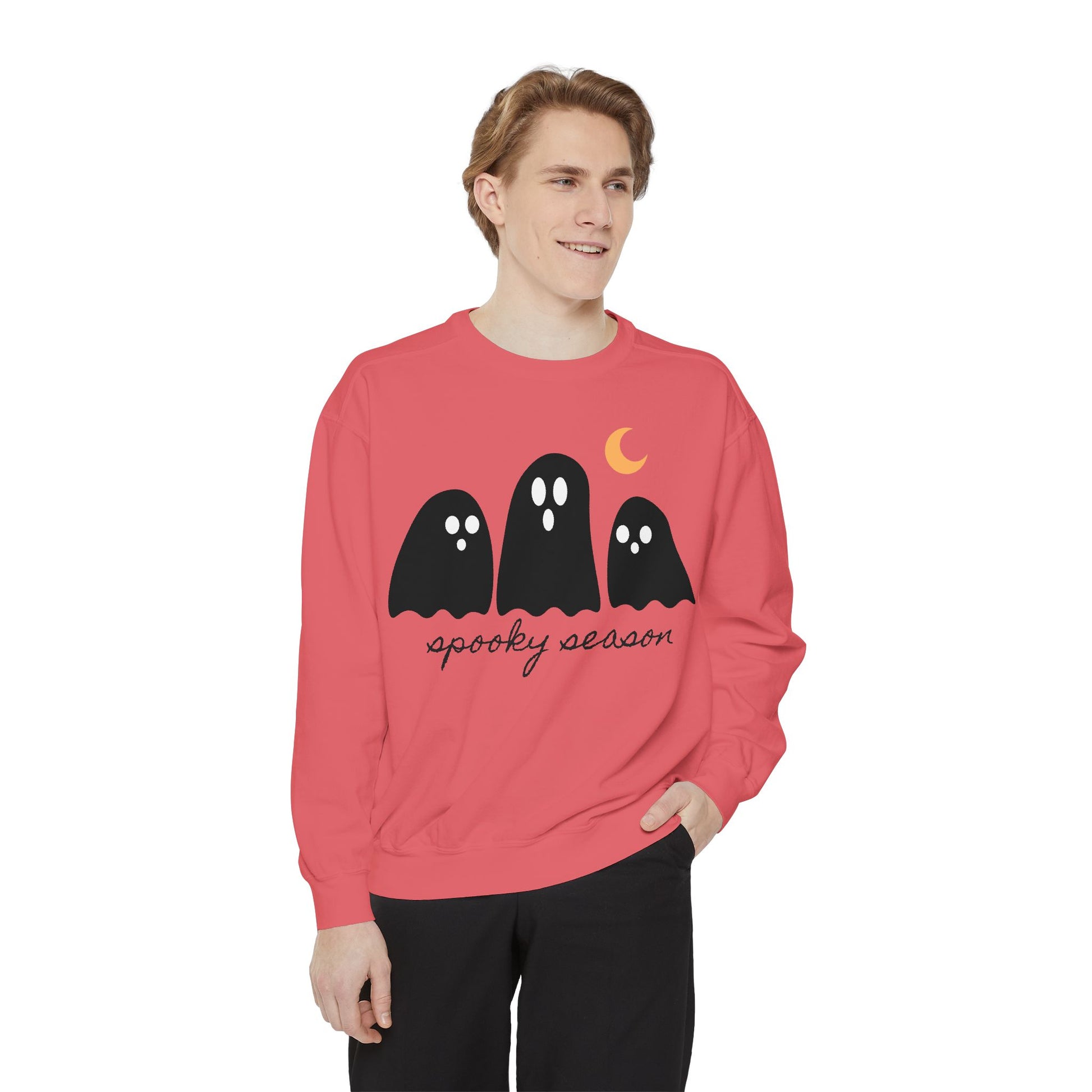 Spooky Season Sweatshirt - Comfort Colors Fall Apparel, Halloween Gift, Casual Layer, Unisex Decor, Ghost Theme, Comfort Colors - Stellar Threadz Studio