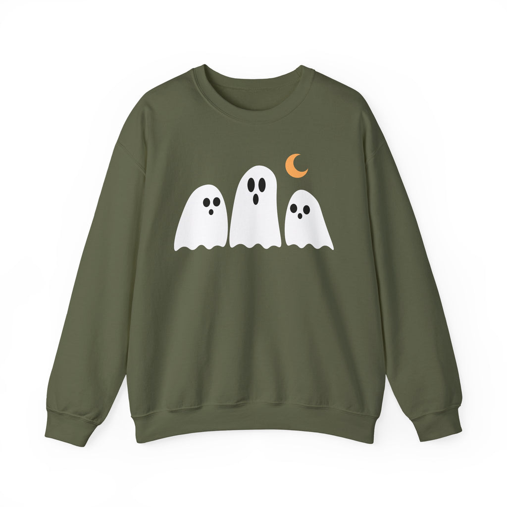 Spooky Ghosts Crewneck Sweatshirt, Cute Halloween Unisex Pullover - Stellar Threadz Studio