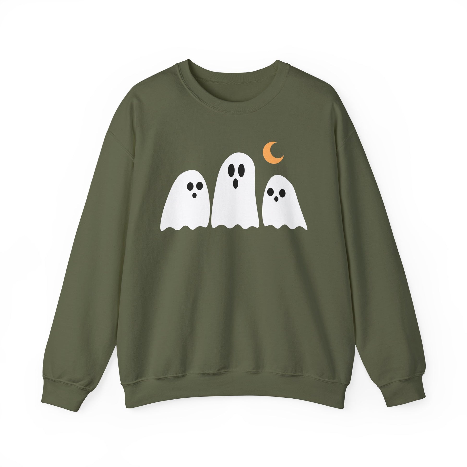 Spooky Ghosts Crewneck Sweatshirt, Cute Halloween Unisex Pullover - Stellar Threadz Studio