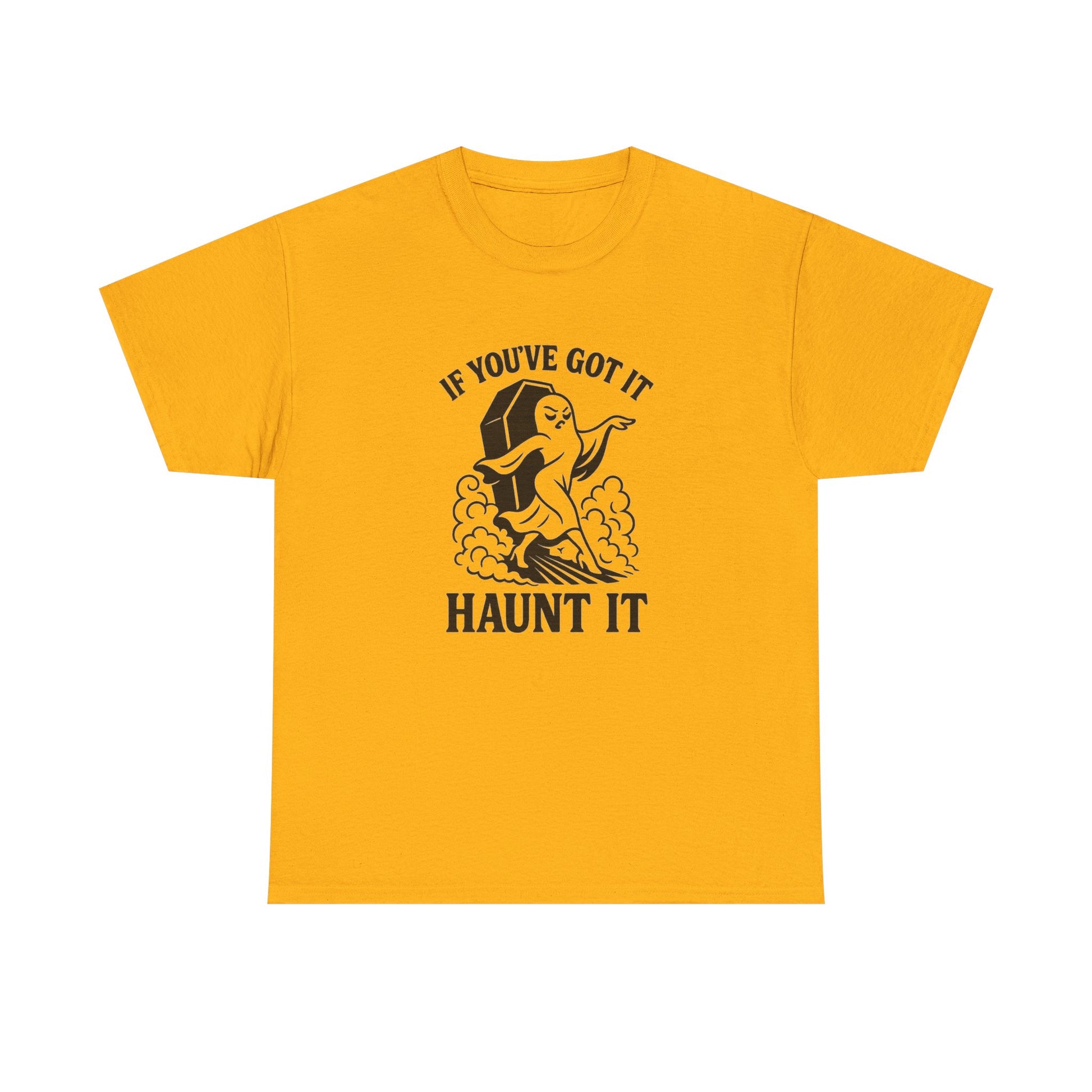 Unisex Haunt It Tee, Funny Ghost T-Shirt, Halloween Apparel, Casual Wear, Gift for Spooky Season, Unisex Cotton Shirt - Stellar Threadz Studio