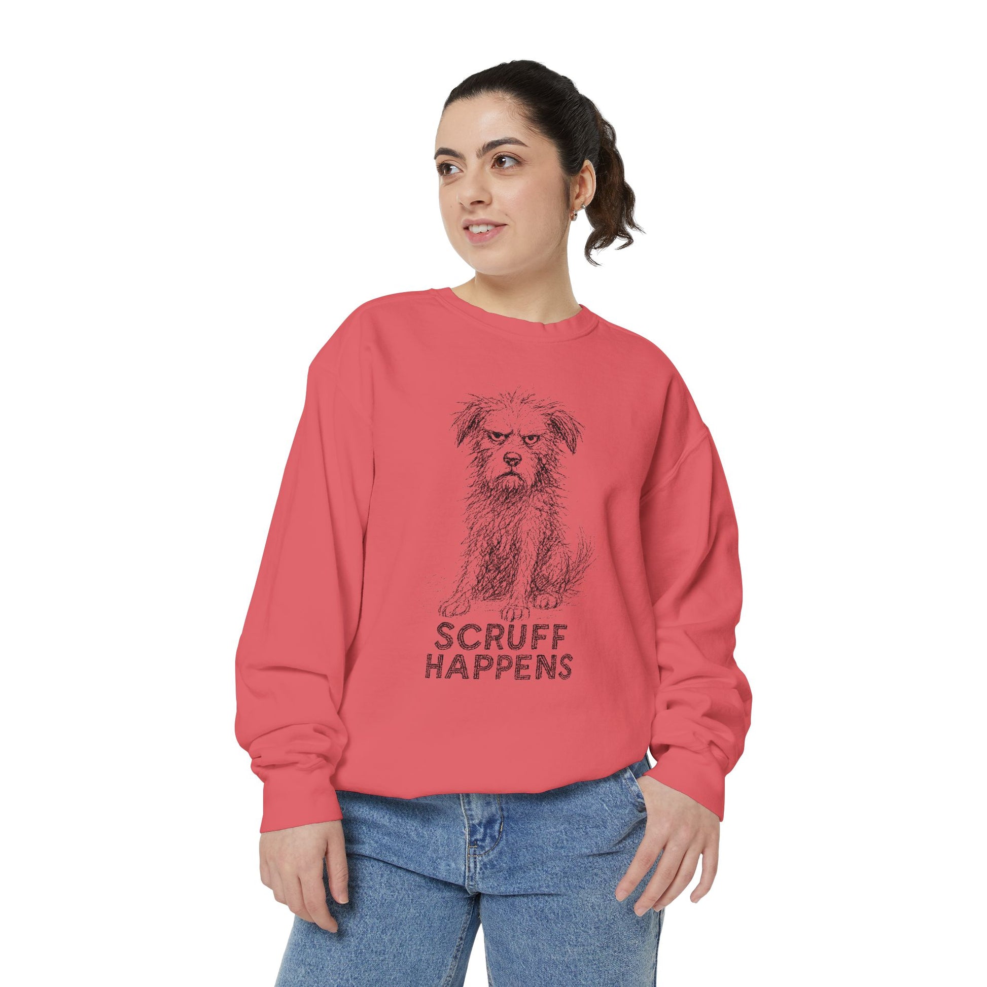 Unisex Dog Lover Sweatshirt, Cute Dog Sweatshirt, Scruff Happens Apparel, Pet Owner Gift, Cozy Casual Wear - Stellar Threadz Studio