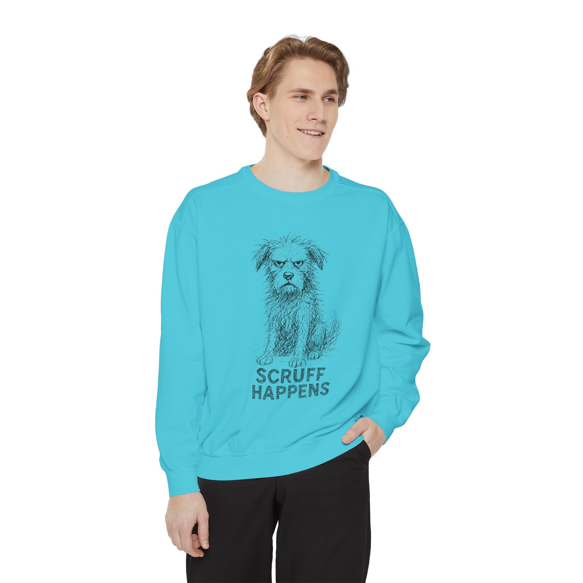 Unisex Dog Lover Sweatshirt, Cute Dog Sweatshirt, Scruff Happens Apparel, Pet Owner Gift, Cozy Casual Wear - Stellar Threadz Studio