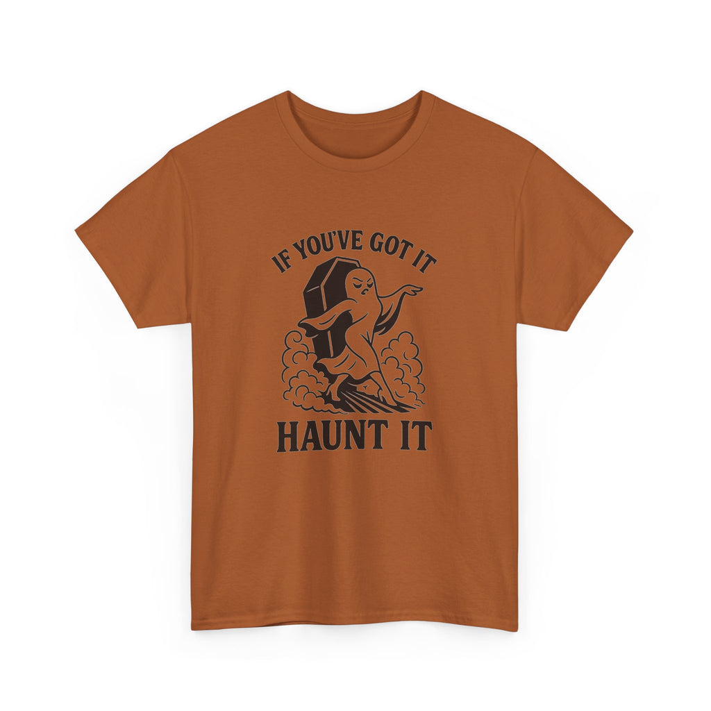 Unisex Haunt It Tee, Funny Ghost T-Shirt, Halloween Apparel, Casual Wear, Gift for Spooky Season, Unisex Cotton Shirt - Stellar Threadz Studio