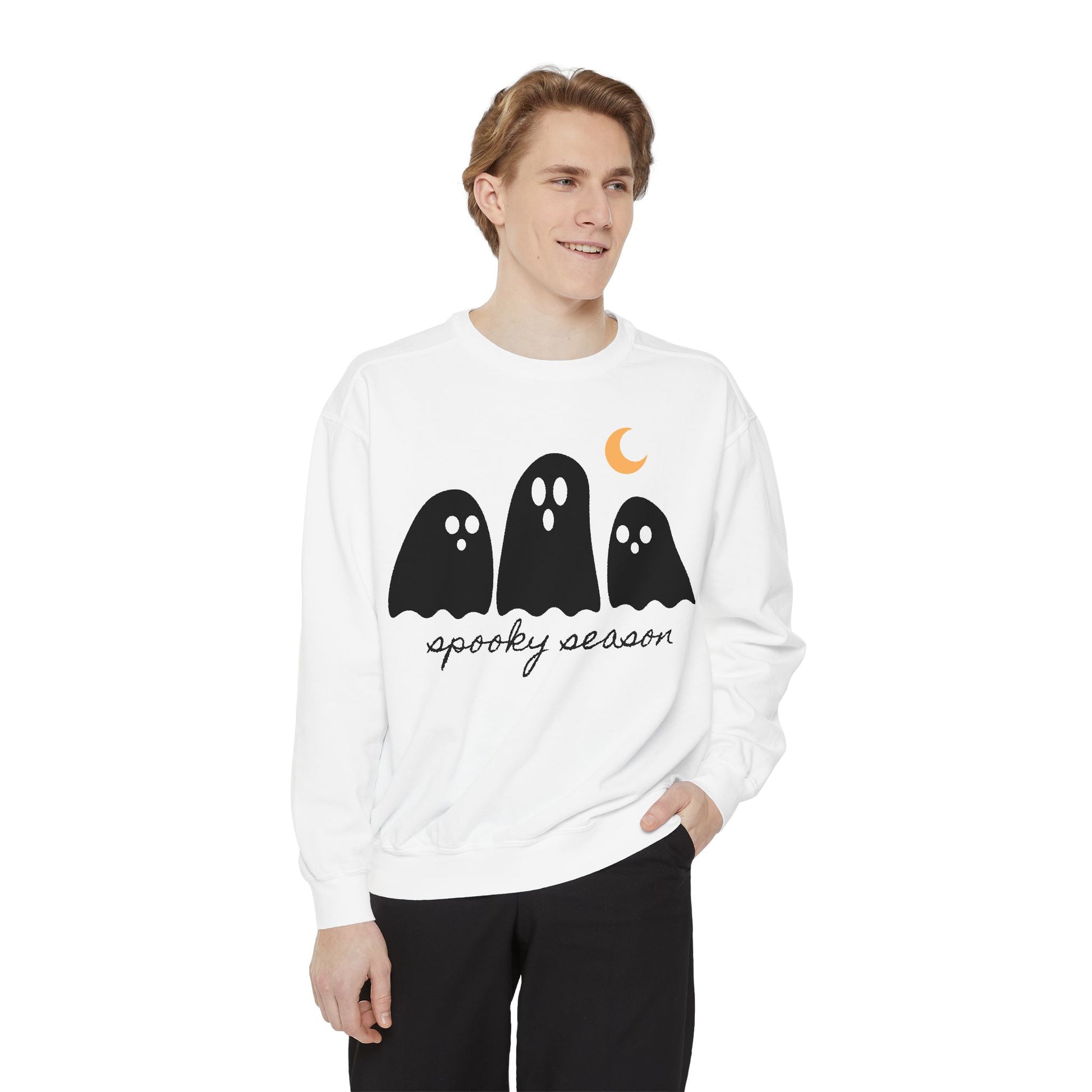 Spooky Season Sweatshirt - Comfort Colors Fall Apparel, Halloween Gift, Casual Layer, Unisex Decor, Ghost Theme, Comfort Colors - Stellar Threadz Studio