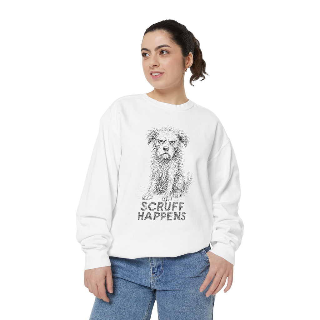Unisex Dog Lover Sweatshirt, Cute Dog Sweatshirt, Scruff Happens Apparel, Pet Owner Gift, Cozy Casual Wear - Stellar Threadz Studio