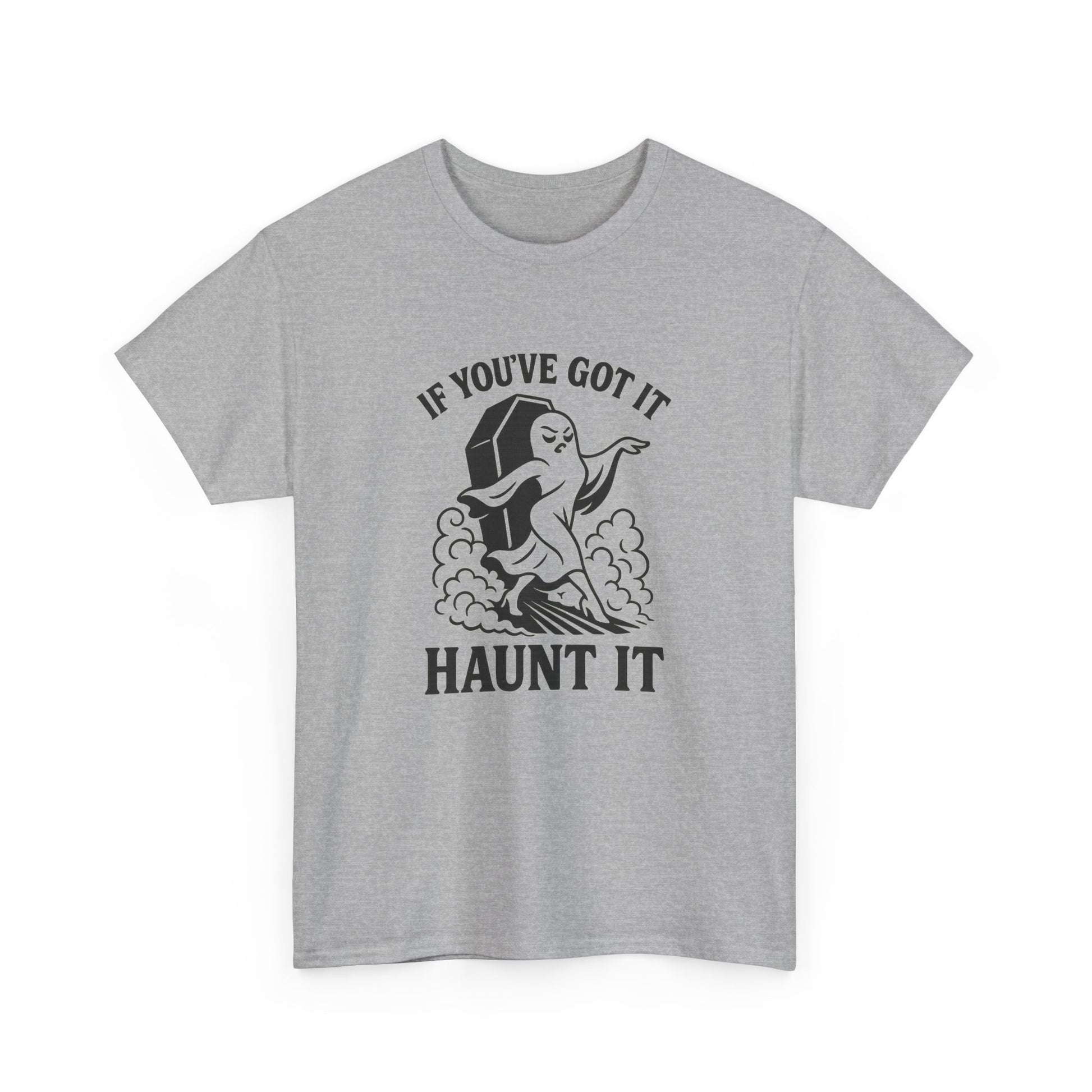 Unisex Haunt It Tee, Funny Ghost T-Shirt, Halloween Apparel, Casual Wear, Gift for Spooky Season, Unisex Cotton Shirt - Stellar Threadz Studio