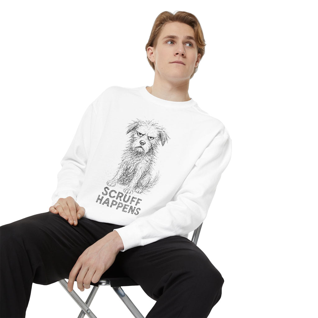 Unisex Dog Lover Sweatshirt, Cute Dog Sweatshirt, Scruff Happens Apparel, Pet Owner Gift, Cozy Casual Wear - Stellar Threadz Studio
