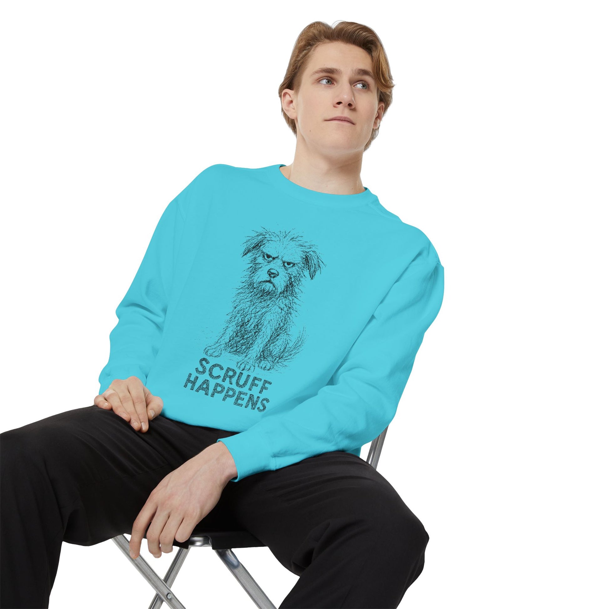 Unisex Dog Lover Sweatshirt, Cute Dog Sweatshirt, Scruff Happens Apparel, Pet Owner Gift, Cozy Casual Wear - Stellar Threadz Studio