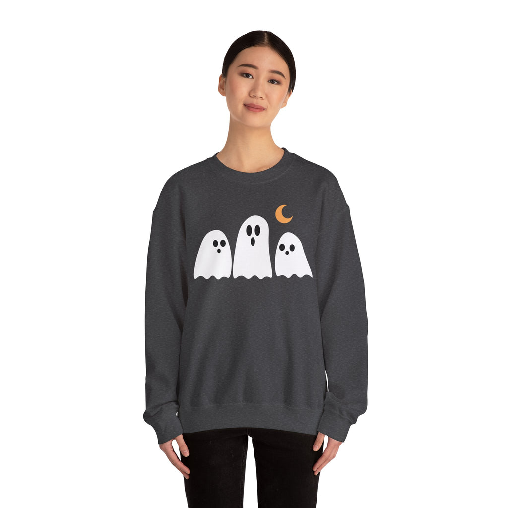 Spooky Ghosts Crewneck Sweatshirt, Cute Halloween Unisex Pullover - Stellar Threadz Studio