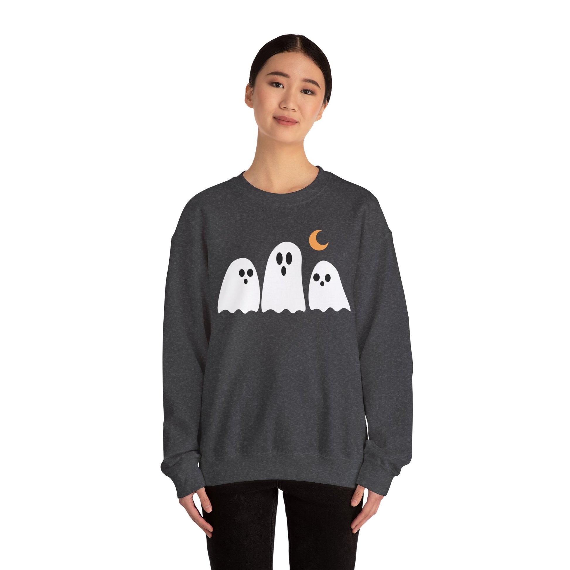 Spooky Ghosts Crewneck Sweatshirt, Cute Halloween Unisex Pullover - Stellar Threadz Studio