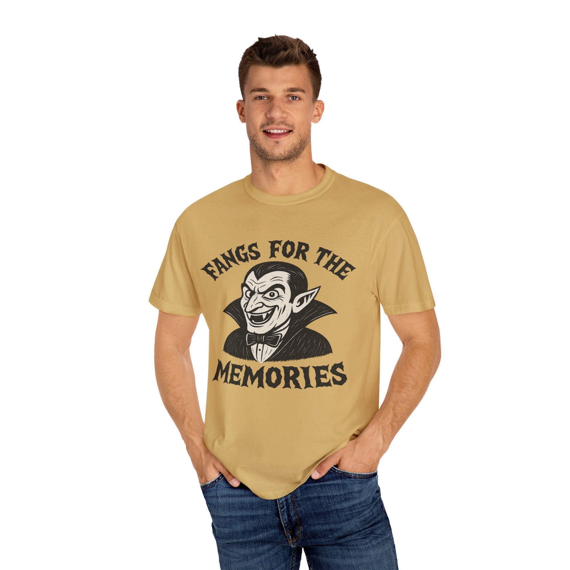 Fangs for the Memories - Frankenstein Halloween Comfort Colors Tee - Stellar Threadz Studio