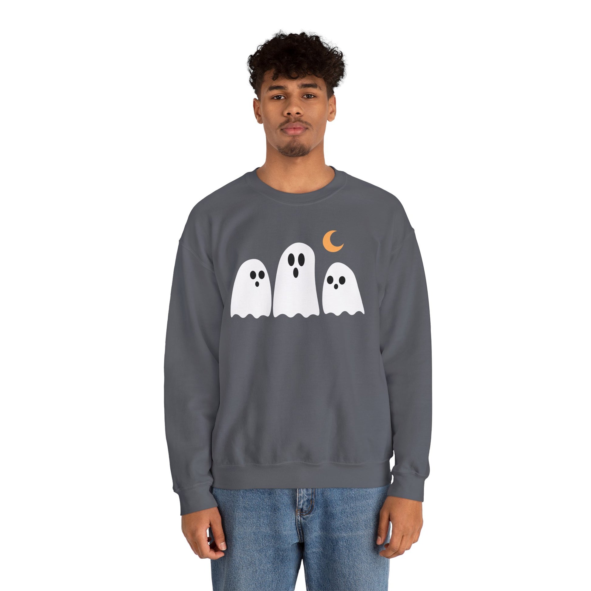 Spooky Ghosts Crewneck Sweatshirt, Cute Halloween Unisex Pullover - Stellar Threadz Studio