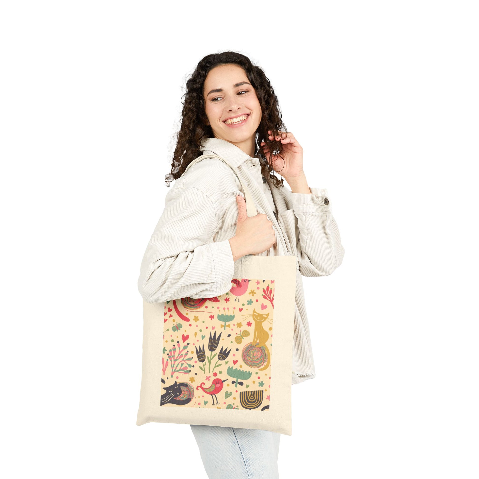Playful Canvas Tote Bag - Eco-Friendly Animal Design - Stellar Threadz Studio