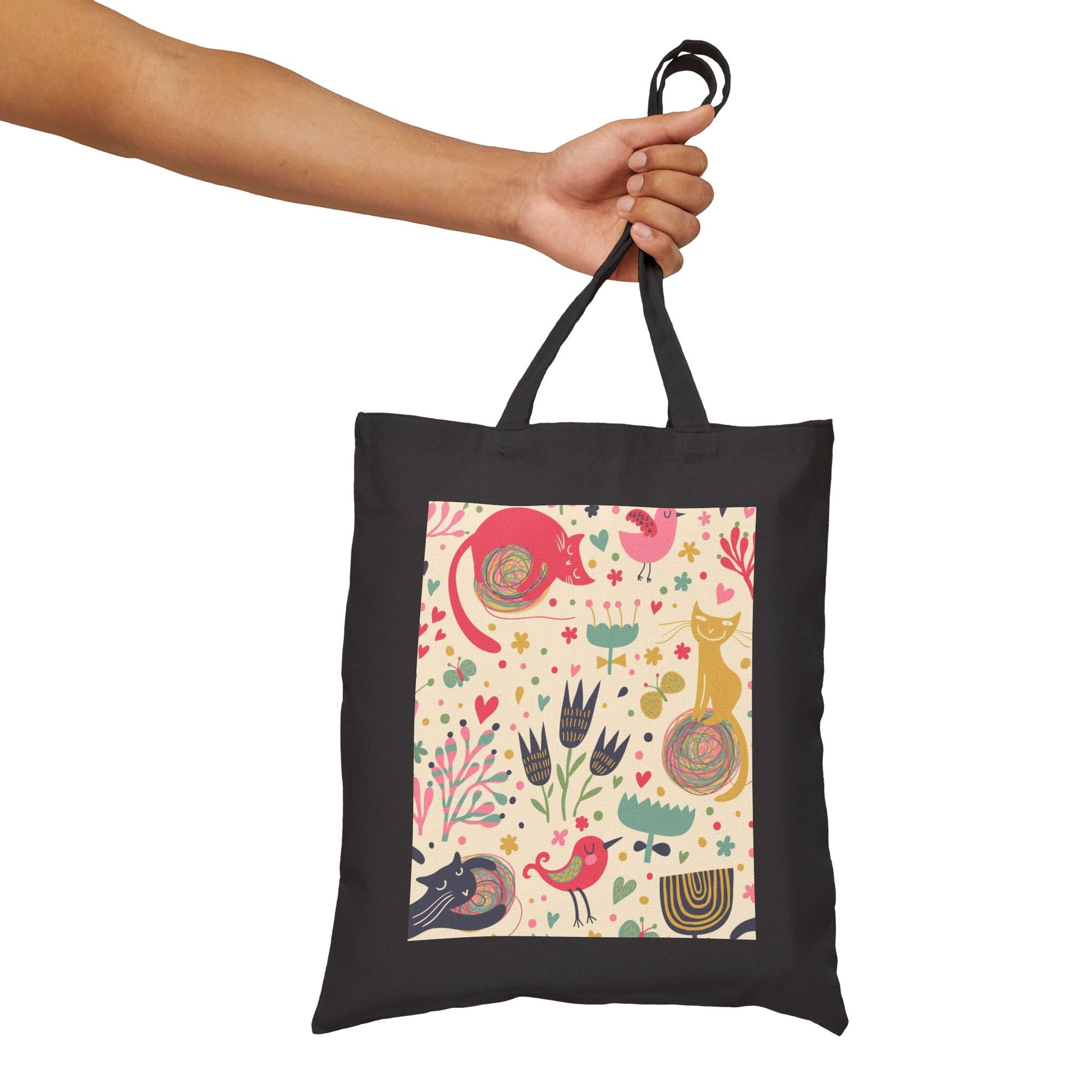 Playful Canvas Tote Bag - Eco-Friendly Animal Design - Stellar Threadz Studio
