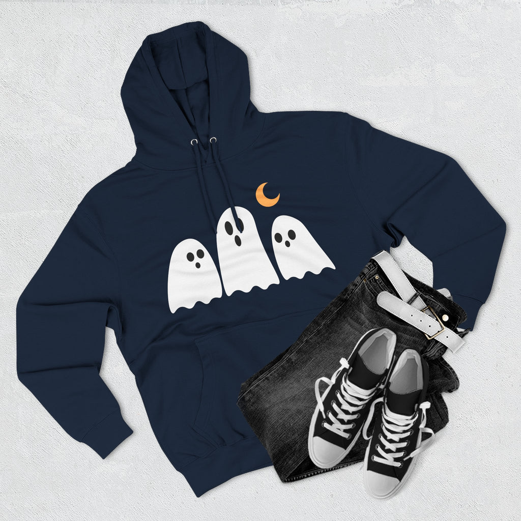 Cozy Fleece Hoodie, Cute Halloween Ghost Sweatshirt, Soft Casual Wear, Fall Outfit, Gift for Friends - Stellar Threadz Studio