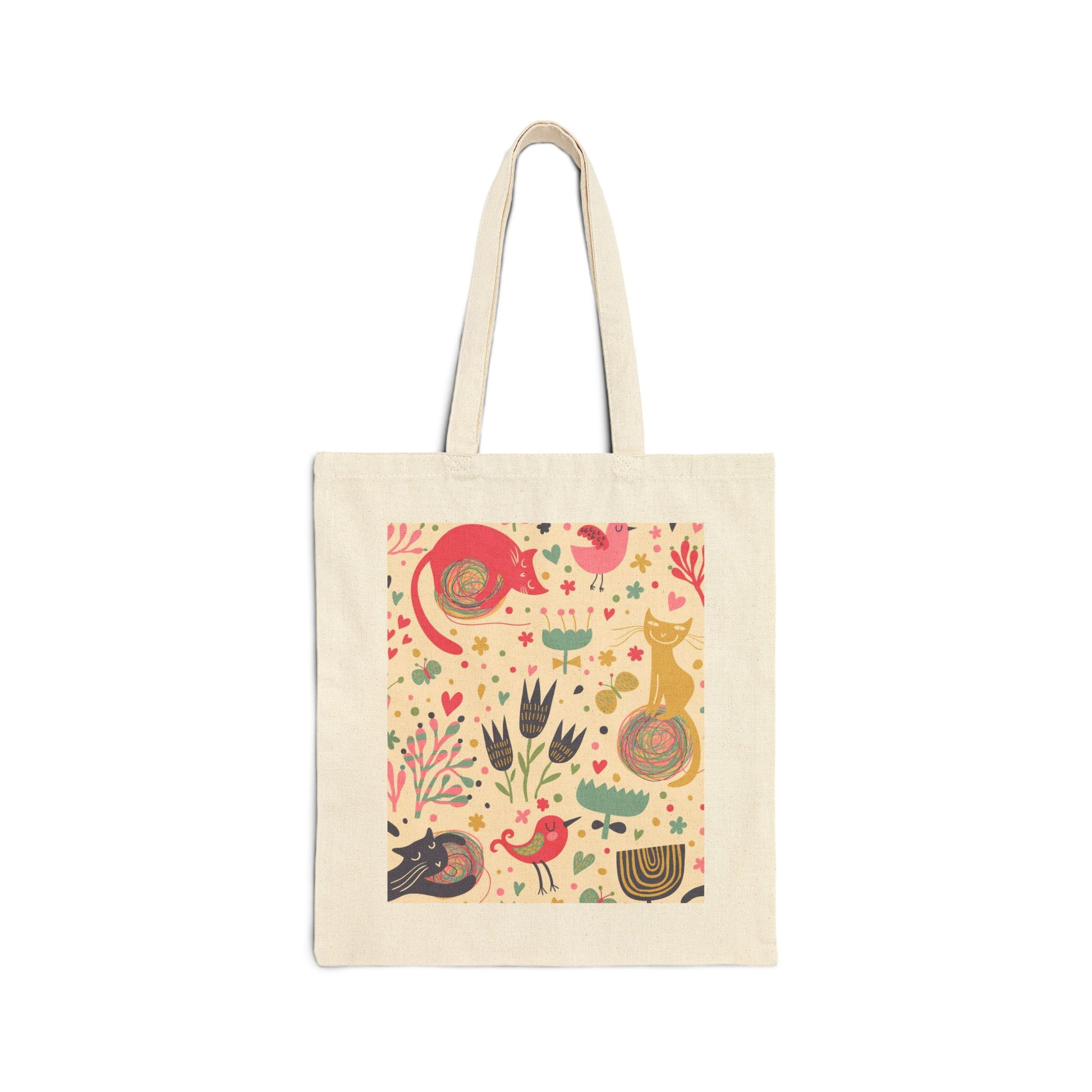 Playful Canvas Tote Bag - Eco-Friendly Animal Design - Stellar Threadz Studio